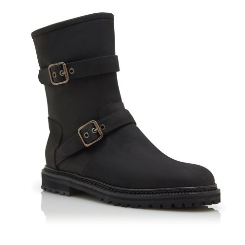 MOTOSA | Black Calf Leather Ankle Boots | Manolo Blahnik