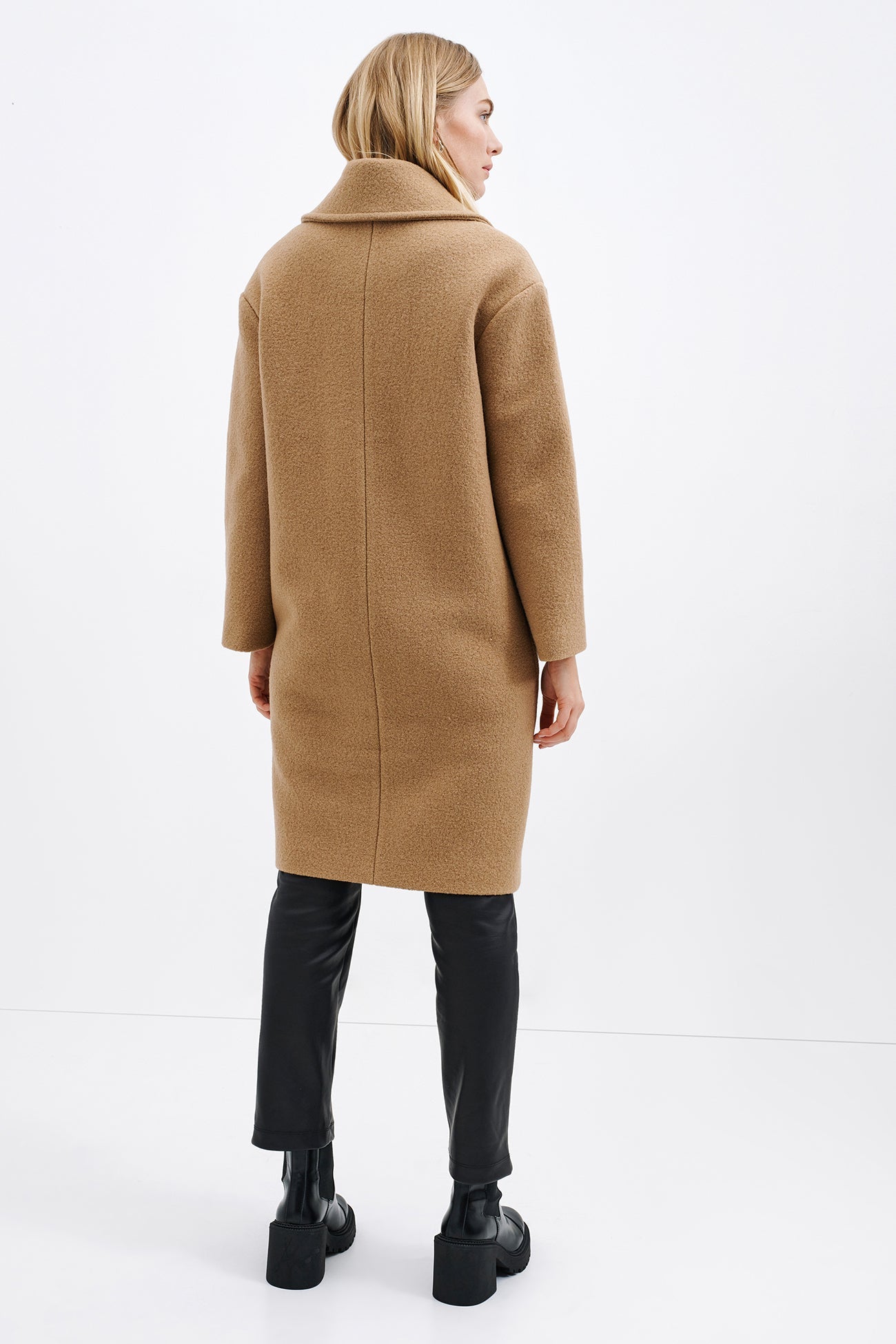 Women's Italian Virgin Wool Oversized Lapel Coat - Owen Coat