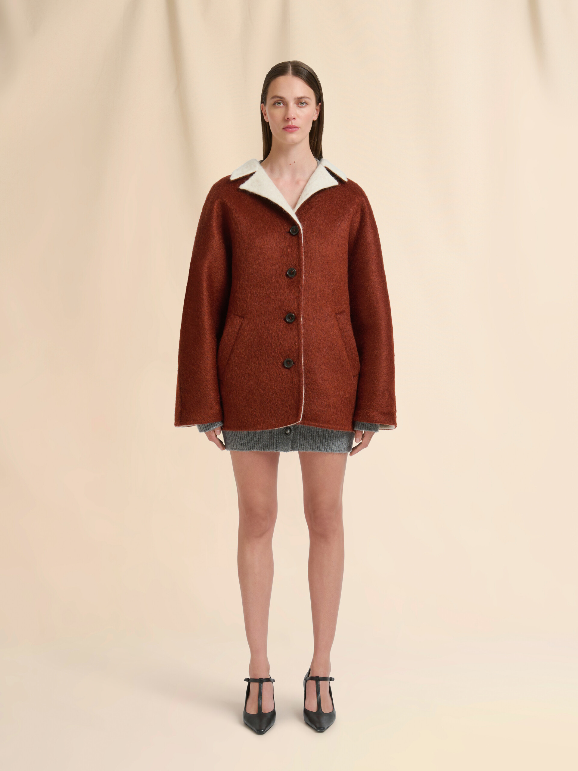 Brown wool and mohair felt jacket | Marni