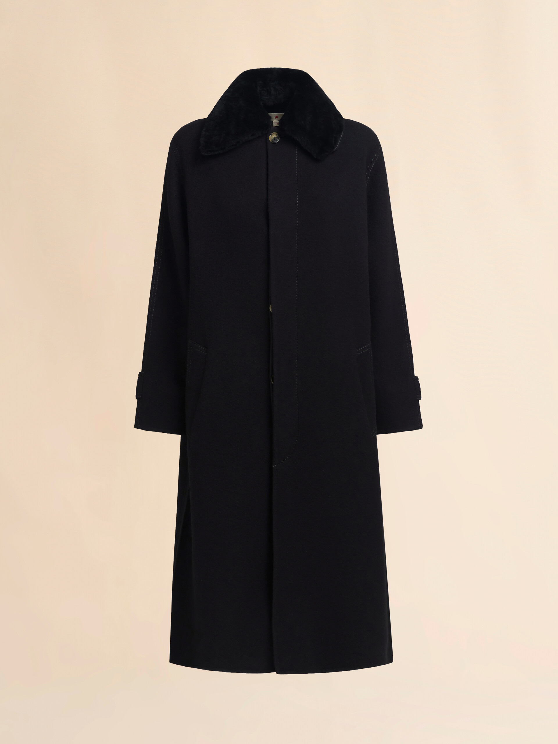 Wool and cashmere coat with shearling collar | Marni