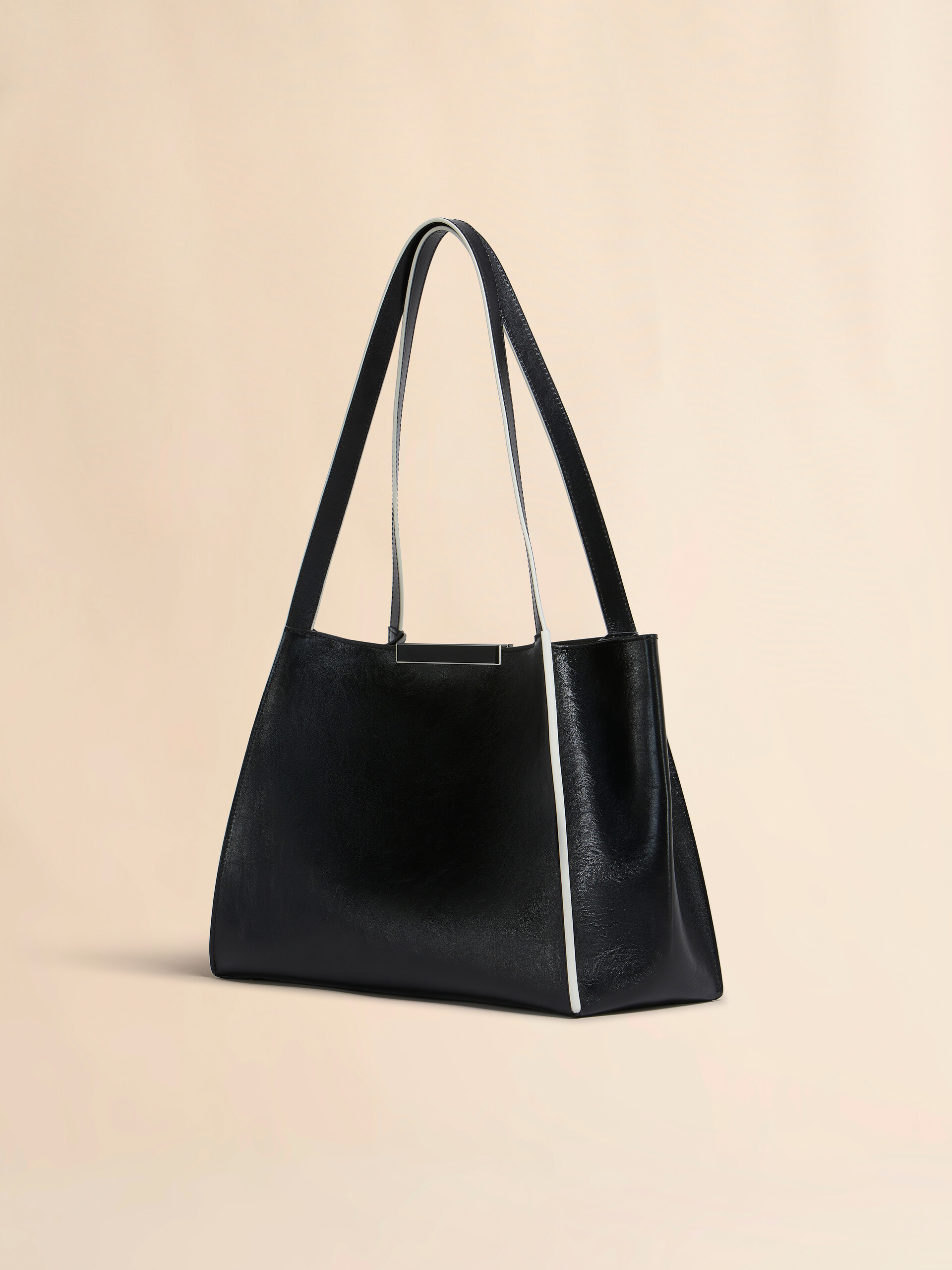 ブラック レザー製 Cresta E/W スモールトートバッグ | Marni