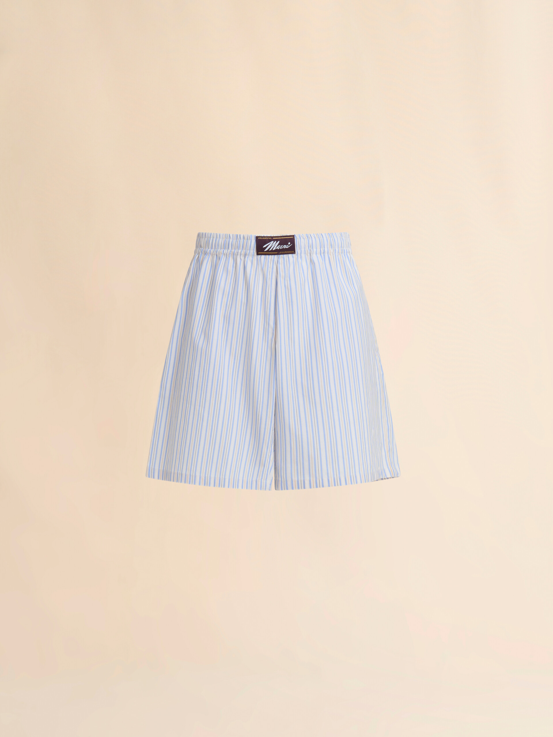 ライトブルー ストライプポプリン製バミューダショートパンツ | Marni