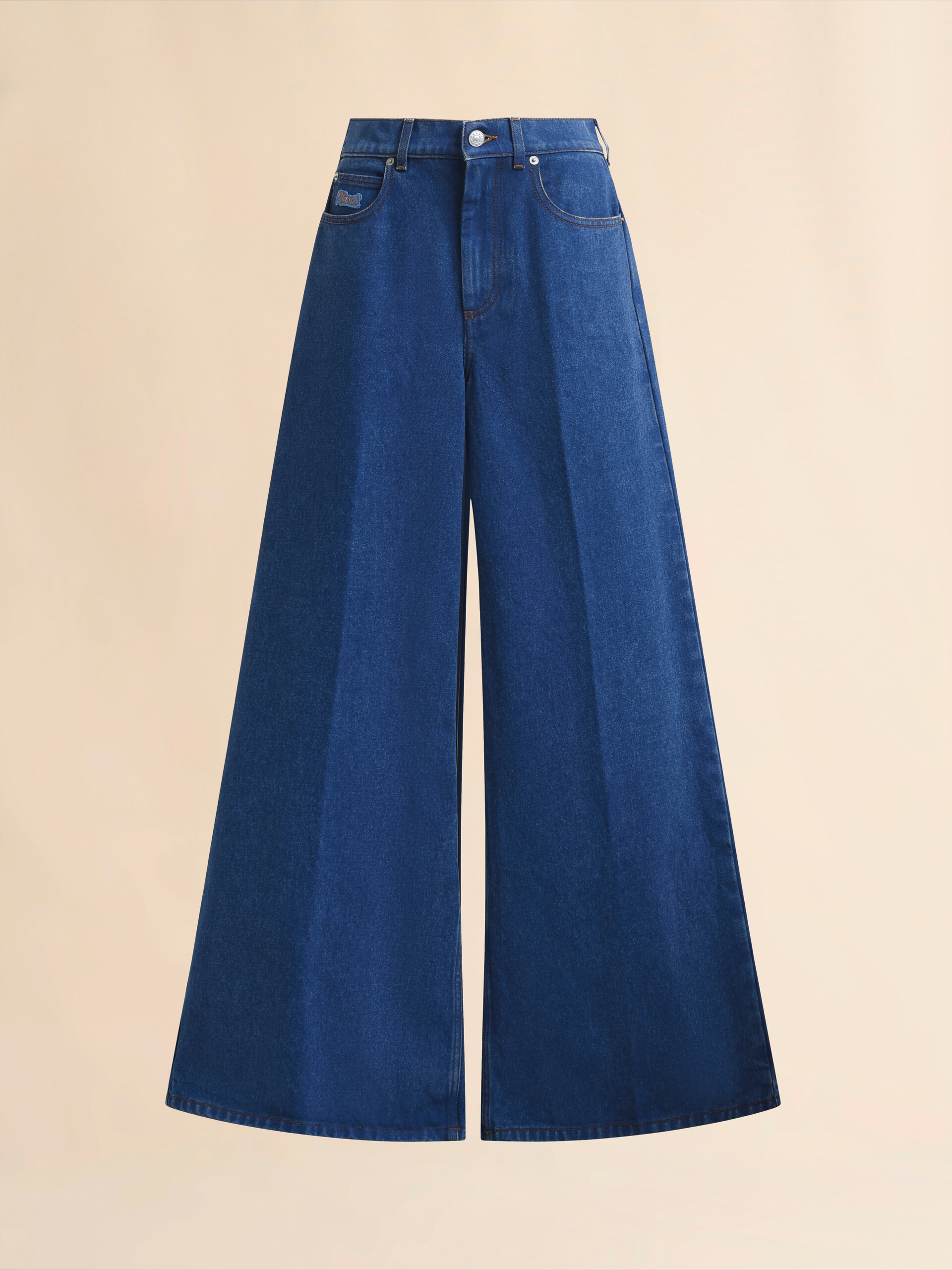 Blue organic denim wide-leg jeans | Marni