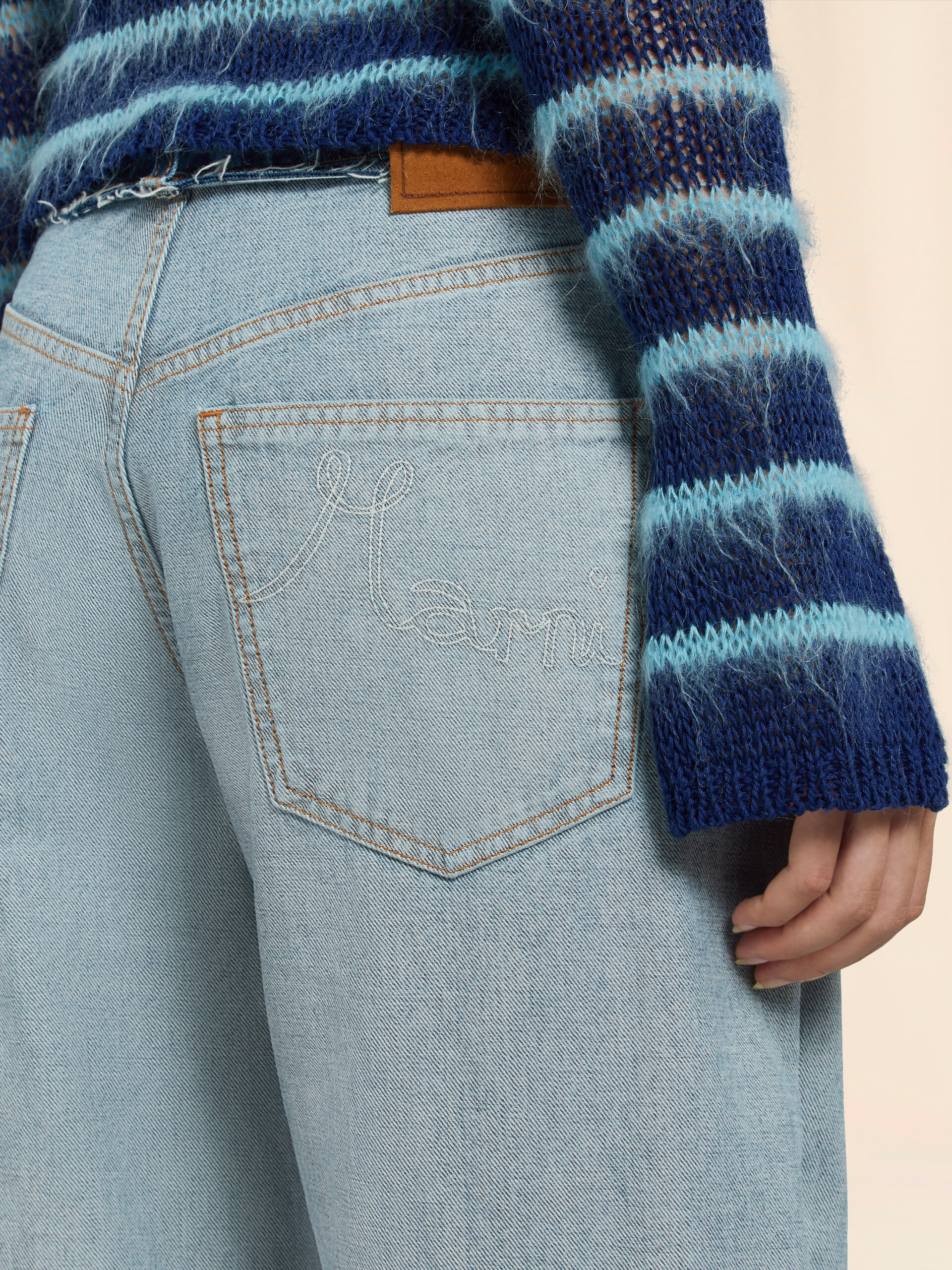 Blue inside-out denim carrot-fit jeans | Marni