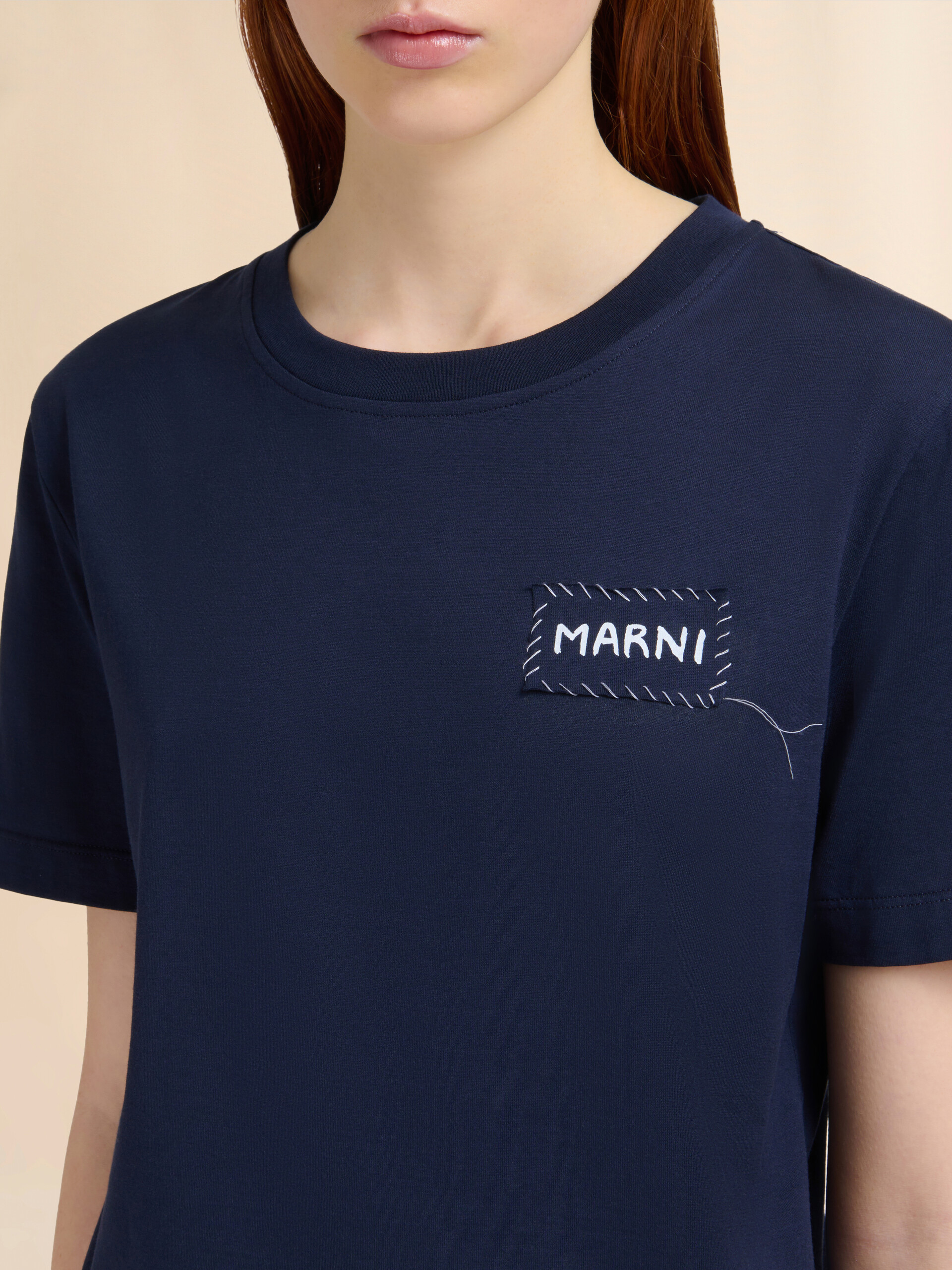 ディープブルー オーガニックコットン製Tシャツ マルニパッチ付き | Marni