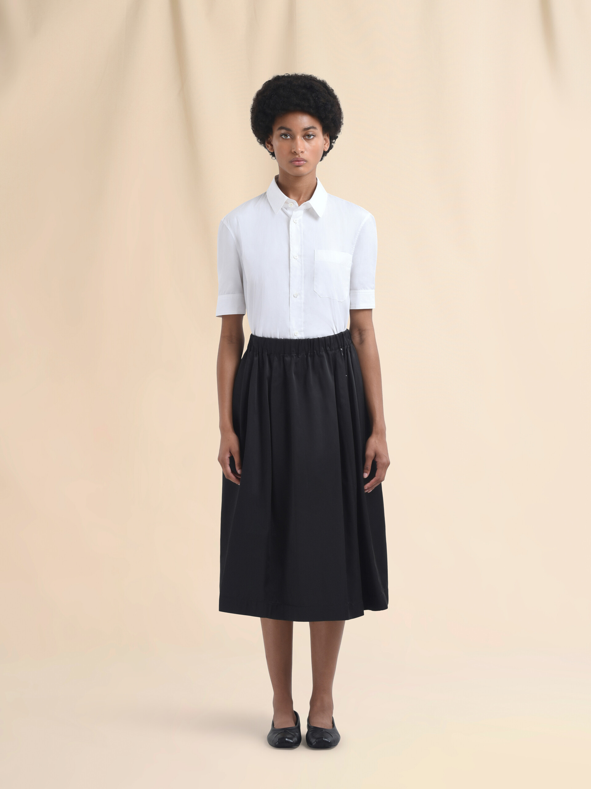 Black taffeta wide skirt with Marni Symbol | Marni