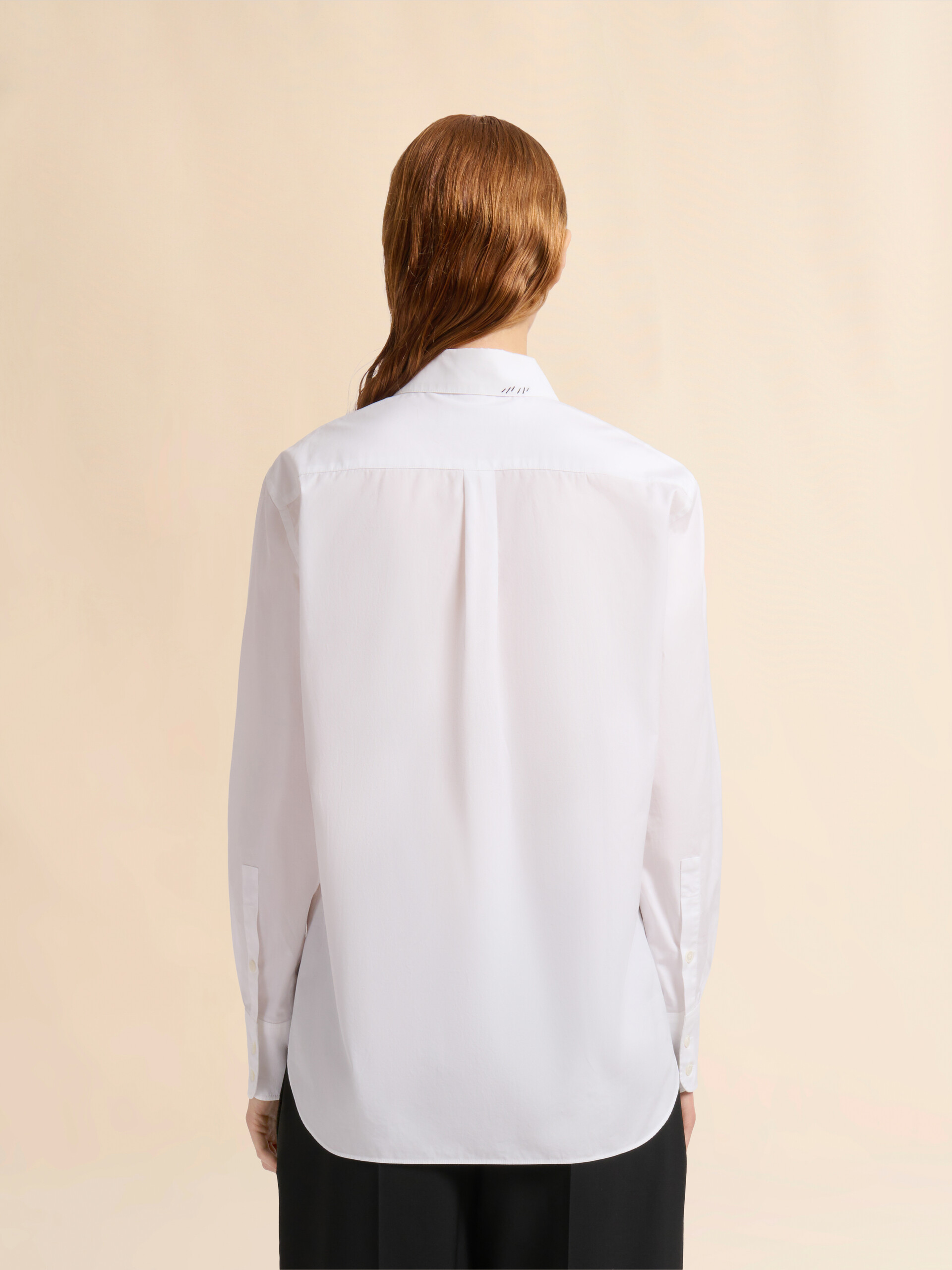 White organic poplin shirt with Marni Mending | Marni