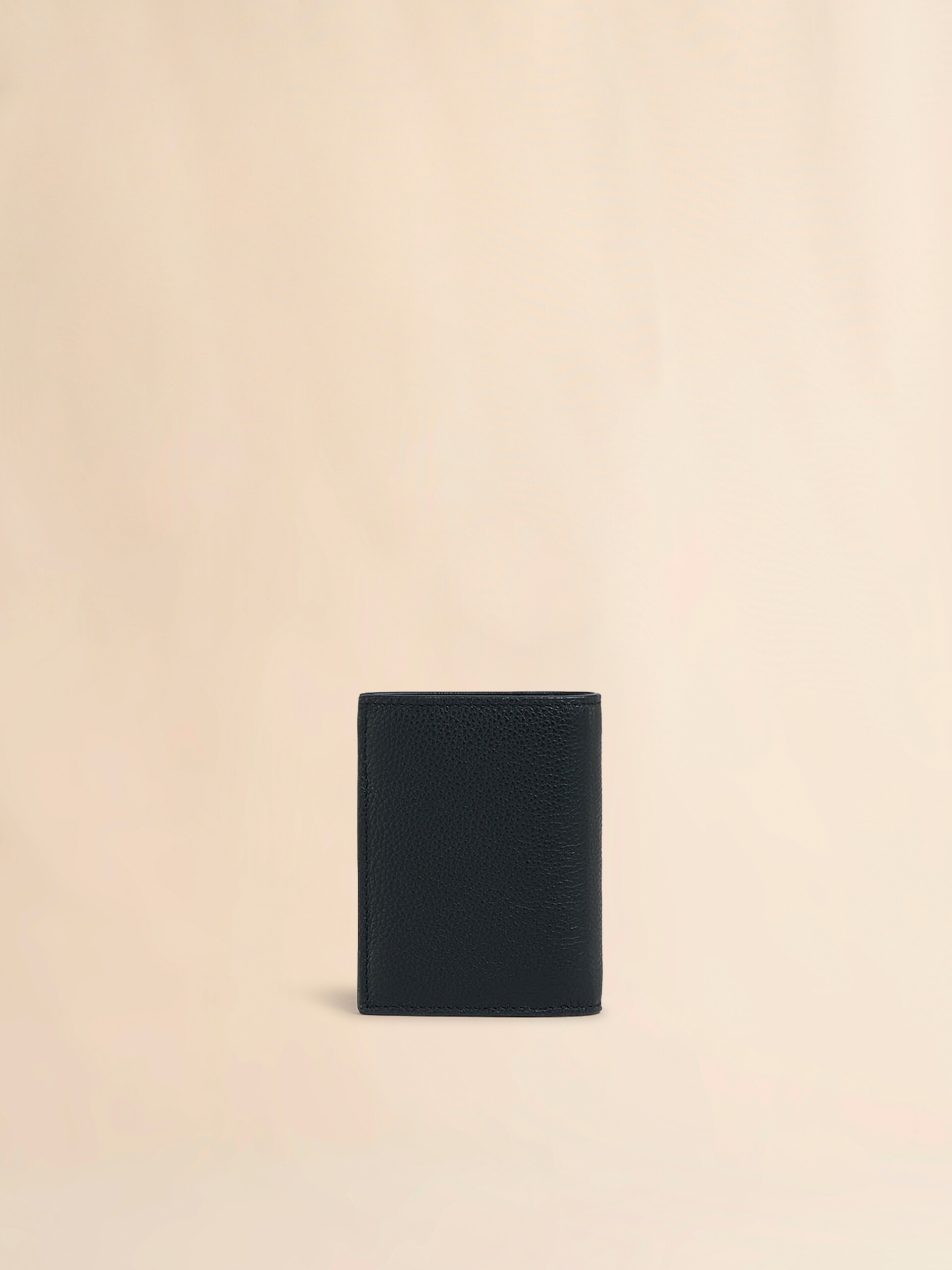 Black leather bifold wallet with Marni Mending embroidery | Marni