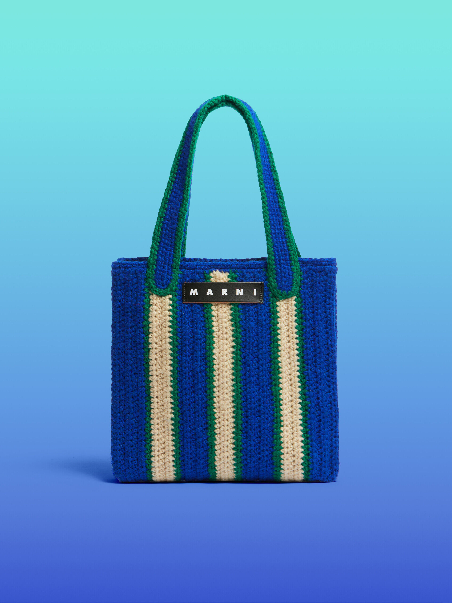 MARNI エコバッグ 緑 黒 ストライプ MARNI エコバッグ 緑 黒 ストライプ