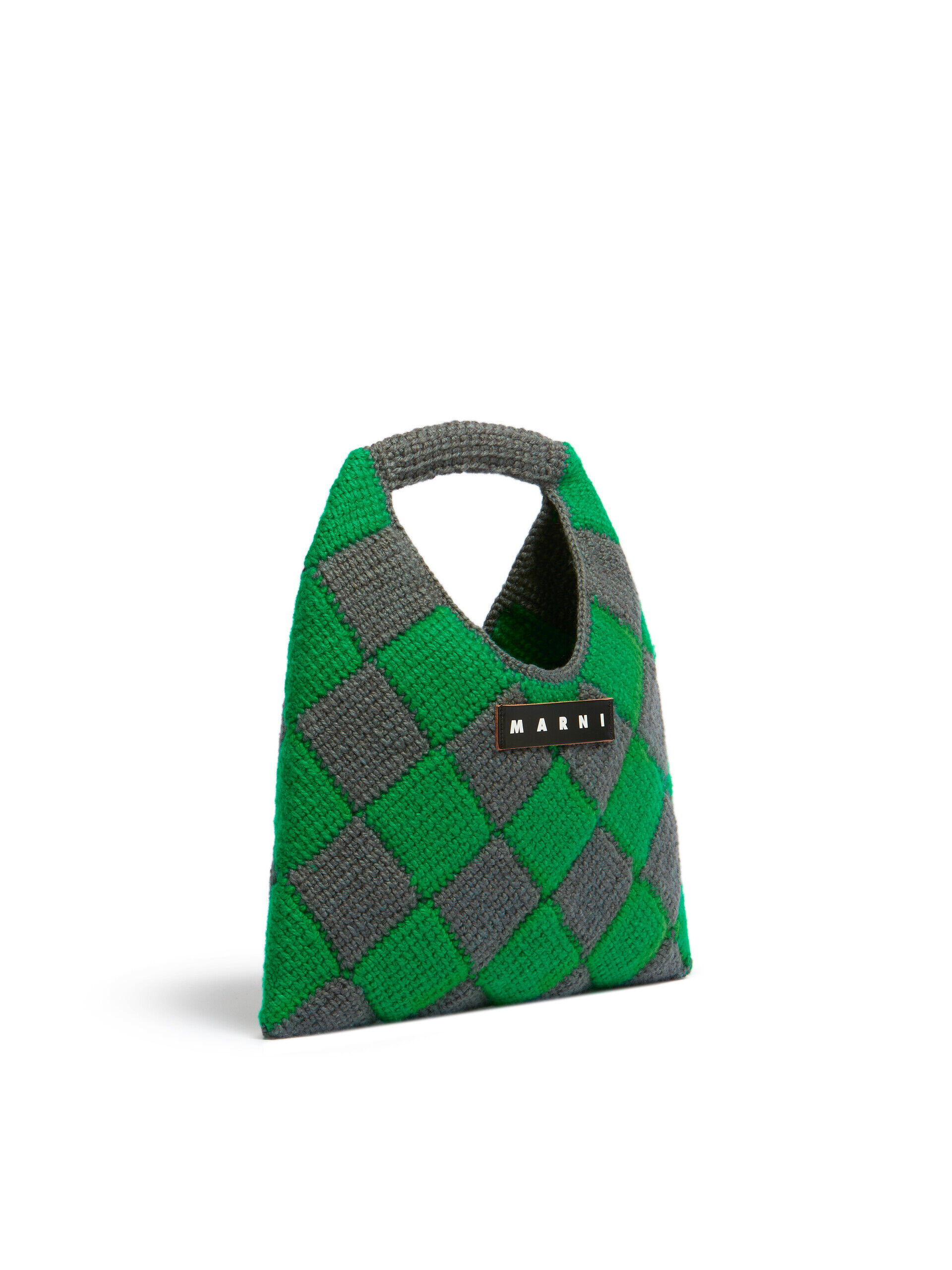 グリーン テックウール Marni Market Diamond ミディアムバッグ | Marni