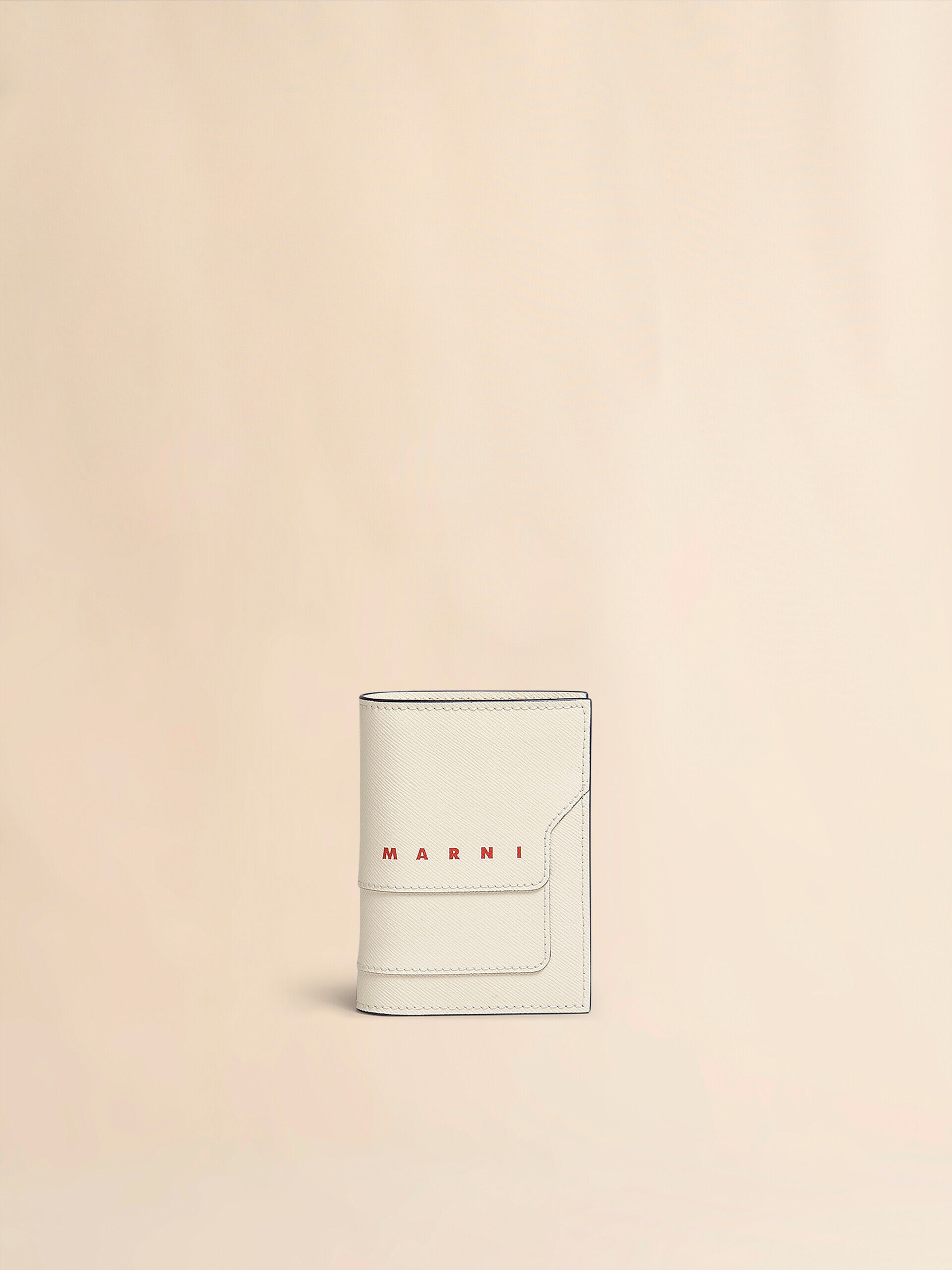 ホワイト サフィアーノレザー 二つ折りウォレット | Marni
