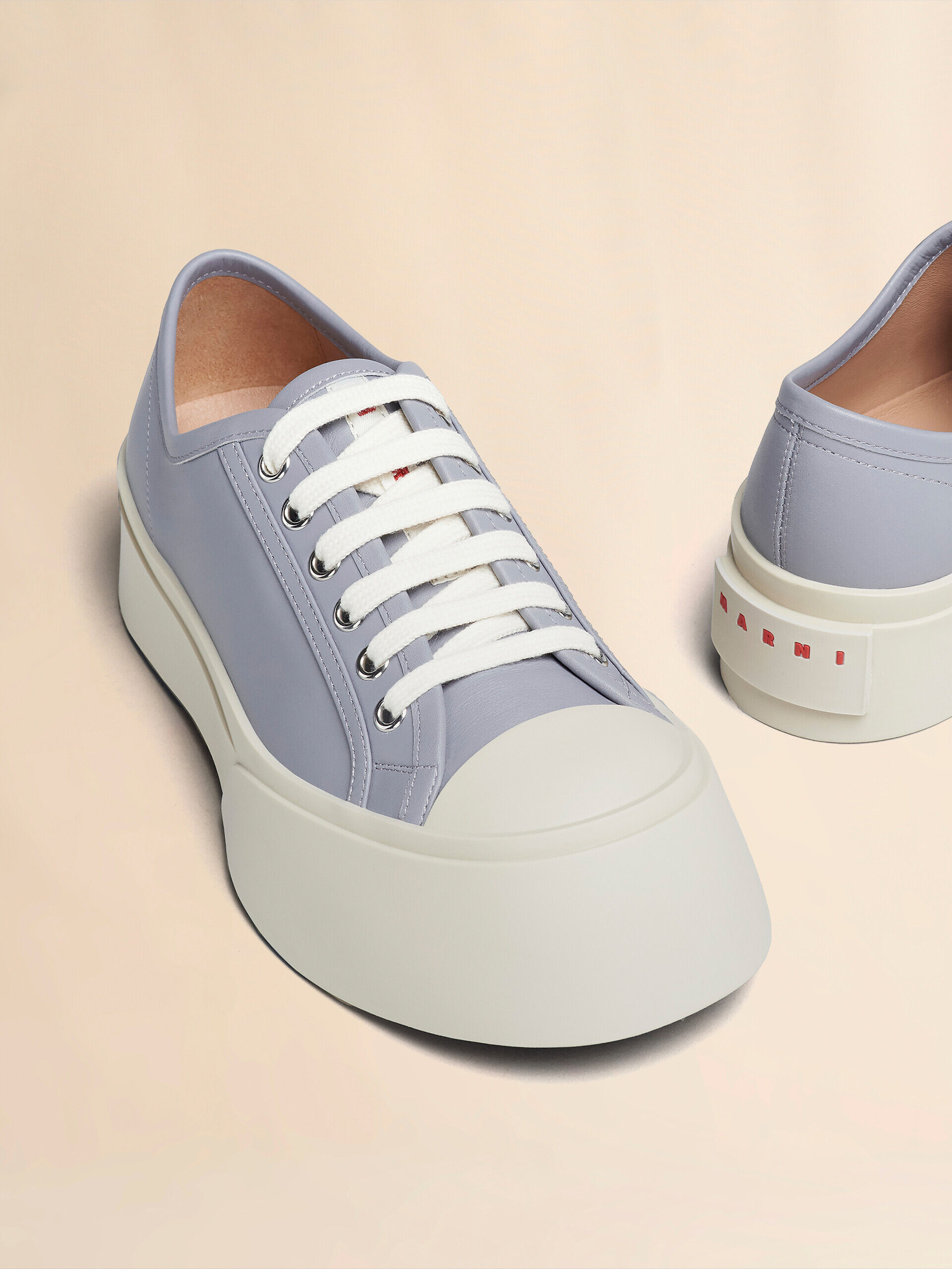 グレー レザー PABLO レースアップスニーカー | Marni