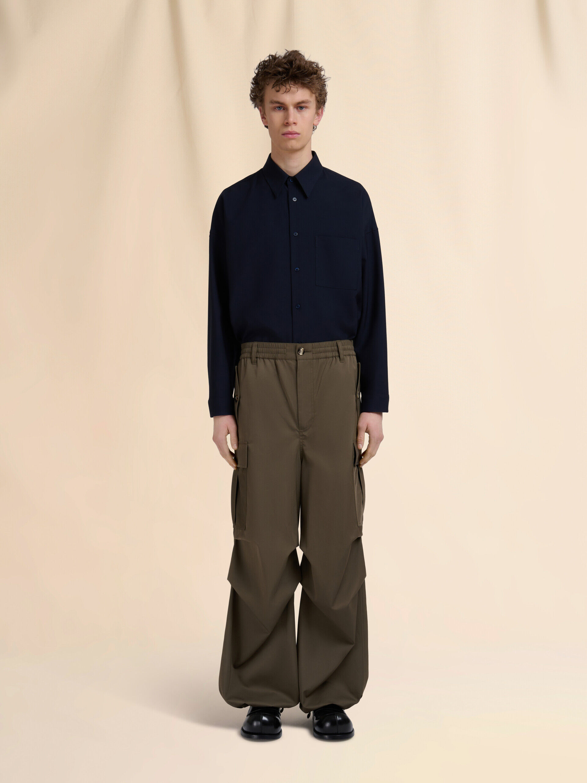 ディープグリーン 撥水加工タフタカーゴパンツ | Marni