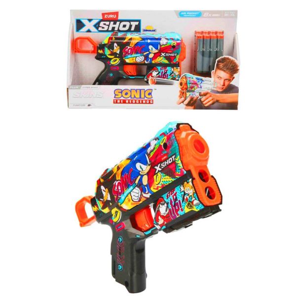X-Shot Skins Flux Sonic The Hedgehog Sünger Atan Silah 21 cm