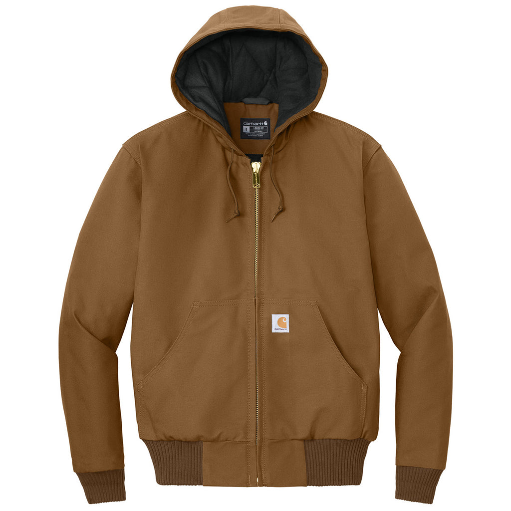 Carhartt Men's Carhartt Brown Tall Quilted-Flannel-Lined Duck Active J
