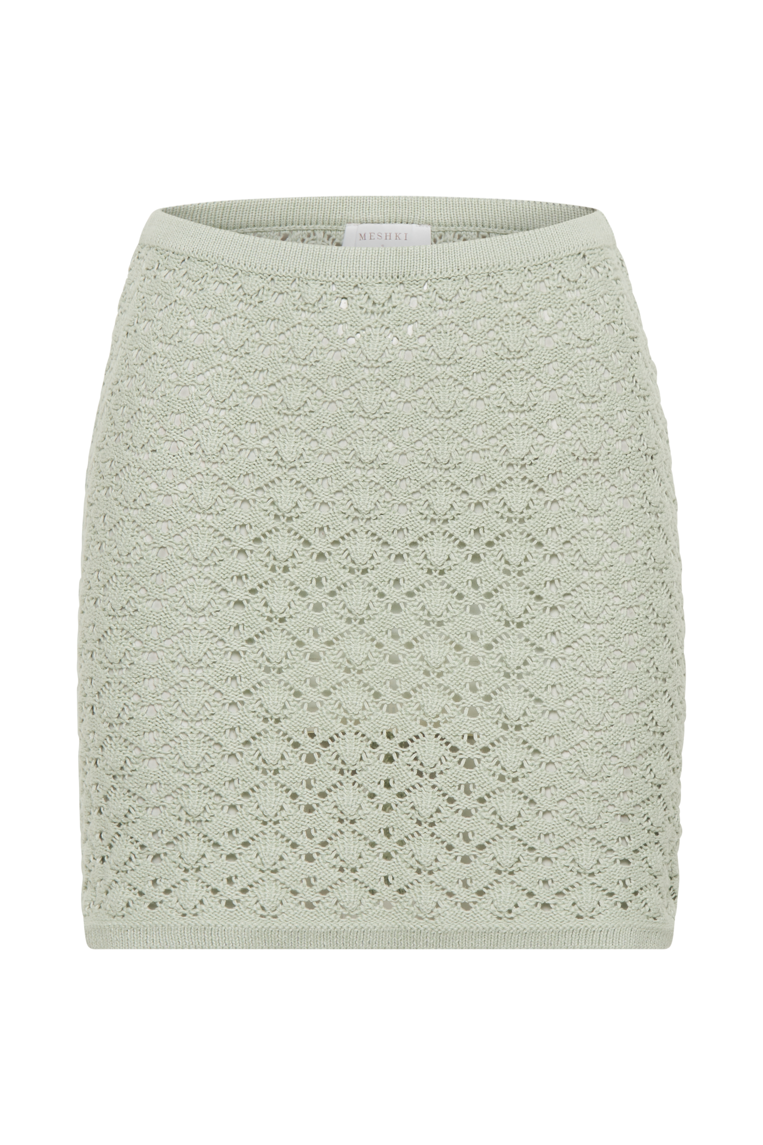 Murphy A-Line Knit Mini Skirt - Pastel Green | MESHKI US