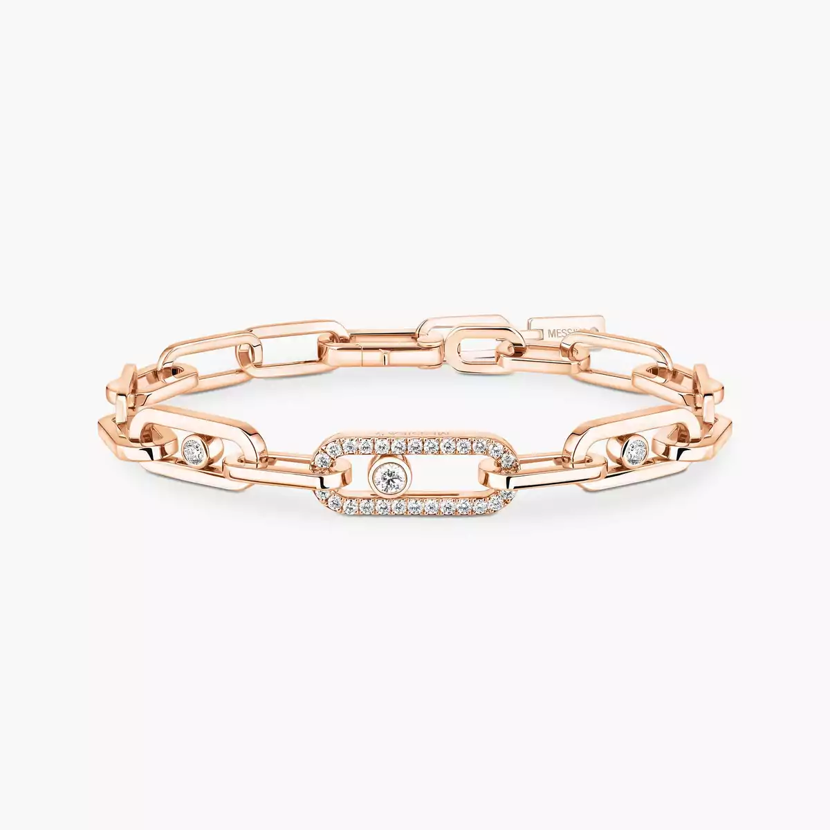 Move Link Diamond Bracelet in Pink Gold | Messika 12576-PG