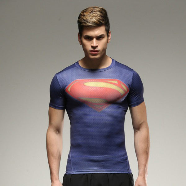 SUPERMAN Short Sleeve Compression Shirt for Men – ME SUPERHERO