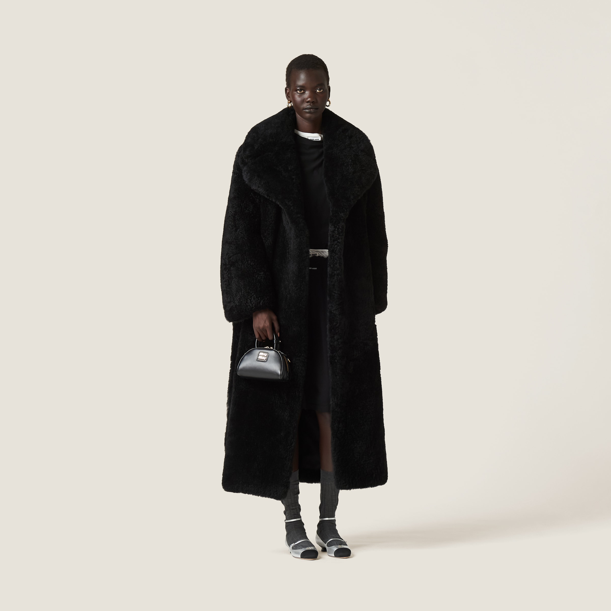 Black Ribbed Jersey T-shirt | Miu Miu