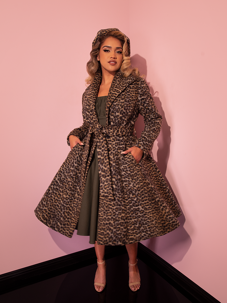Starlet Swing Coat in Leopard Print | Retro Inspired Clothing