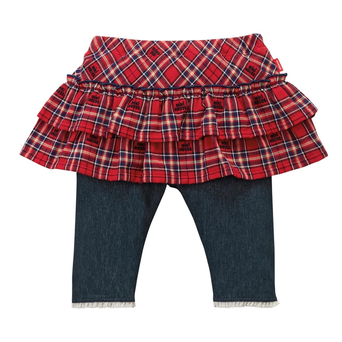 ミキハウスチェックスカート付き8分丈パンツ – ミキハウス