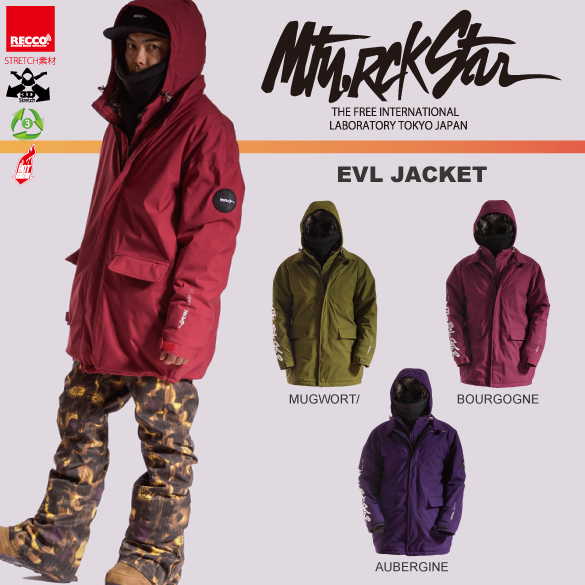 15-16 MTN.ROCK STAR(ﾏｳﾝﾃﾝﾛｯｸｽﾀｰ)・EVL JACKET / MUGWORT,BOUGOGNE