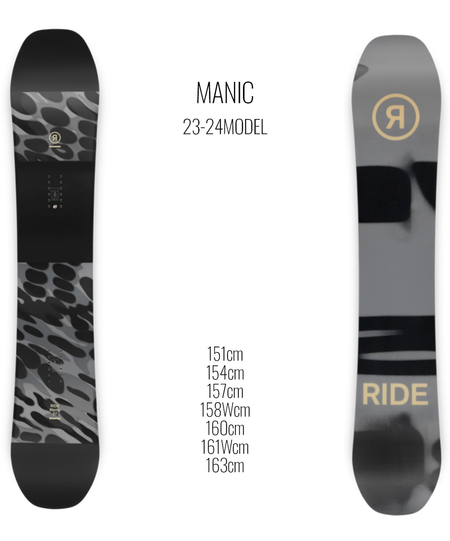 RIDE ライド マニック スノーボード 板 メンズ 23-24 KK C2
