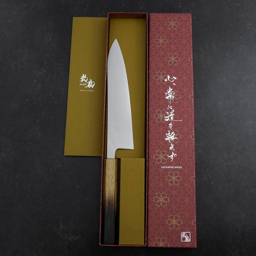 牛刀 VG-10 ダマスカス 焼漆柄 210mm – MUSASHI