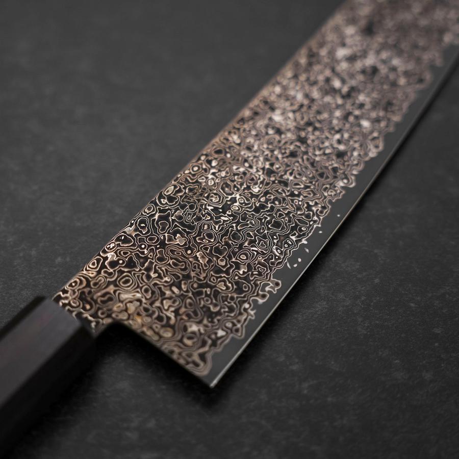 切付牛刀 VG-10 黒染めダマスカス 黒檀水牛柄 240mm – MUSASHI