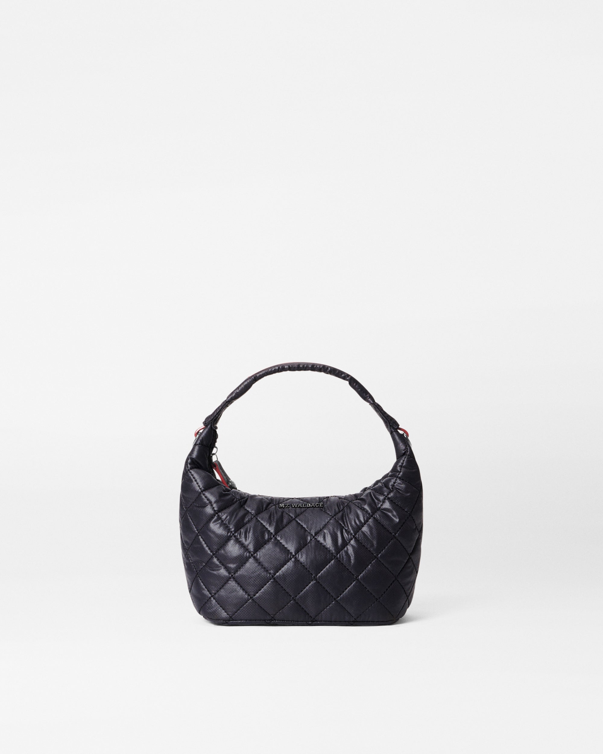 Woven Hobo Nylon Mini Bag in Black | MZ Wallace