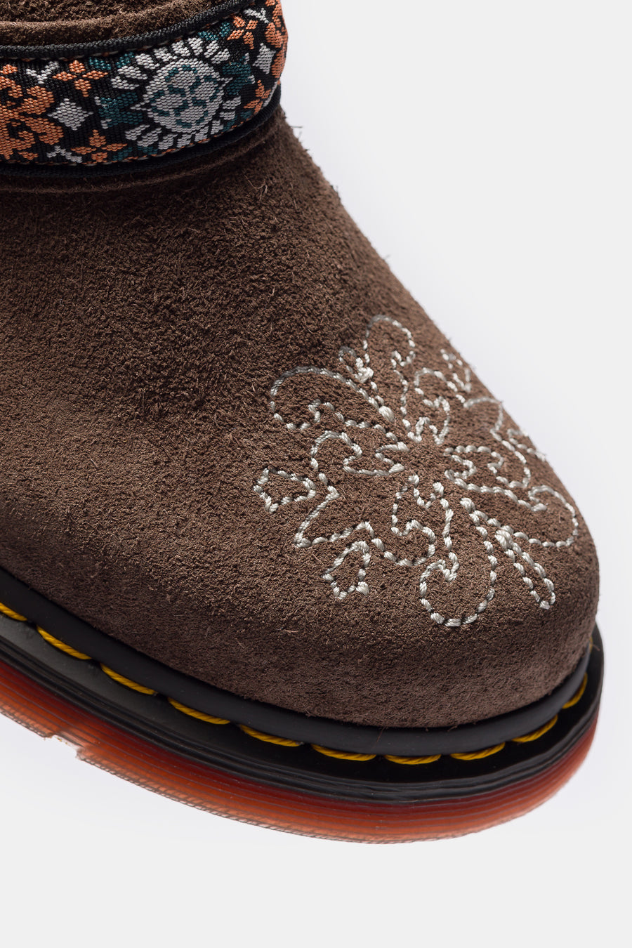 Isham Suede Jacquard Mule in Brown - Dr. Martens