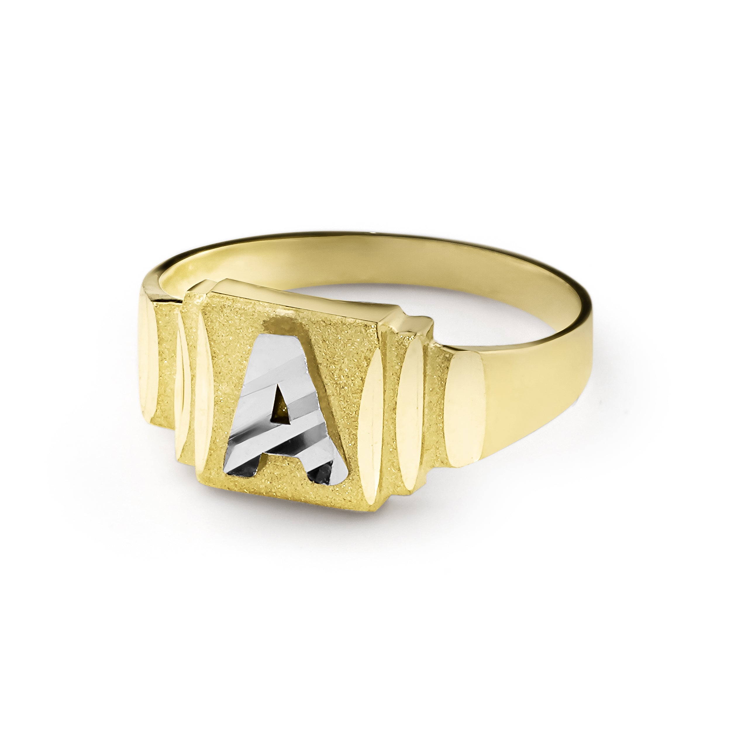 10k Gold Classic Square Two-Tone DC Initial Ring (Baby) – Nolters