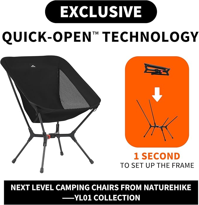 PeakLite™ YL01 Ultralight Auto-Snap Pop-Up Camping Chair – Naturehike