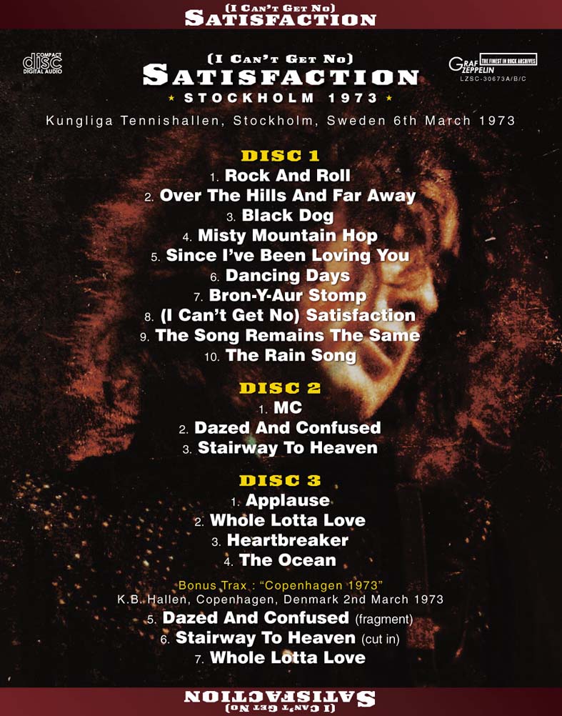 LED ZEPPELIN - (I Can't Get No) SATISFACTION: STOCKHOLM 1973 (3CD