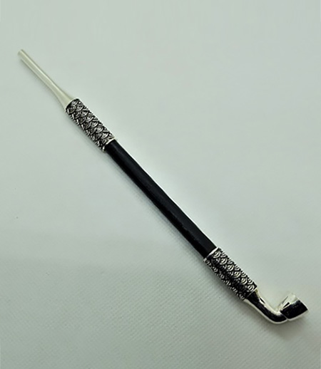 海】純銀煙管 六角形 キセル 純刻印 銀細工 アンティーク 重量約45g 海