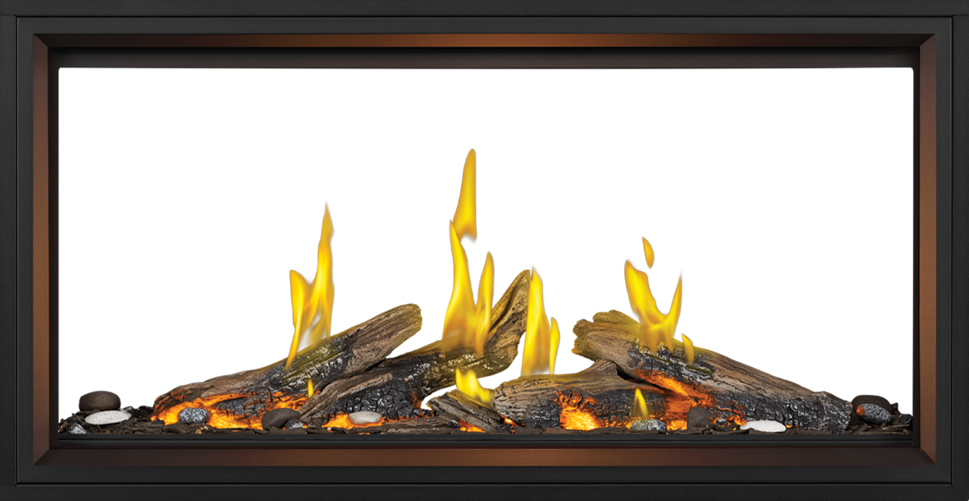 Tall Linear Vector 50 See Through with Luminous Logs - TLV50LN2