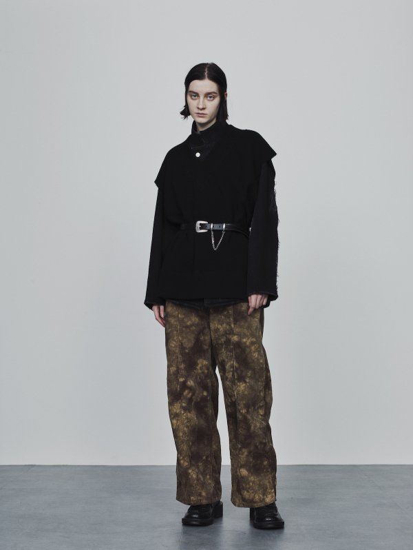 JIEDA - SWITCHING ZIP DYDE CORDUROY PANTS | KHAKI | コーデュロイ