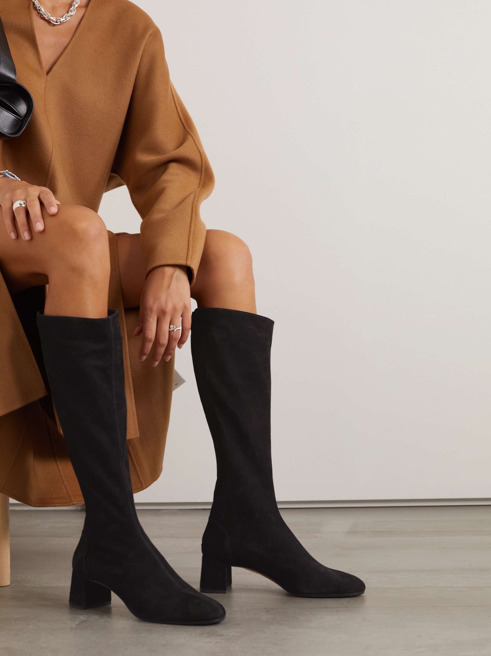 AQUAZZURA Saint Honore suede knee boots | NET-A-PORTER