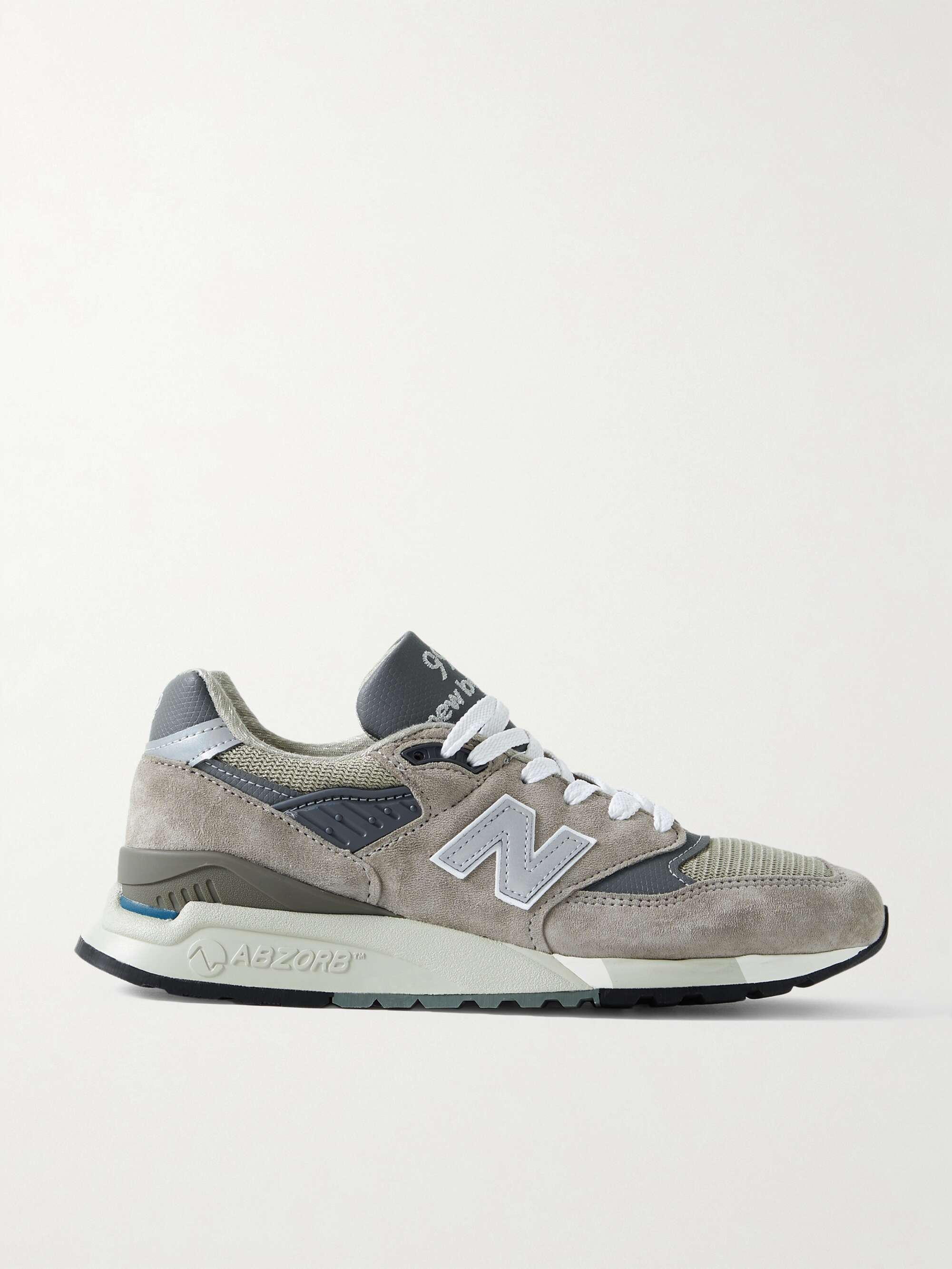 NEW BALANCE Made in USA 998 Core rubber-trimmed leather, mesh and