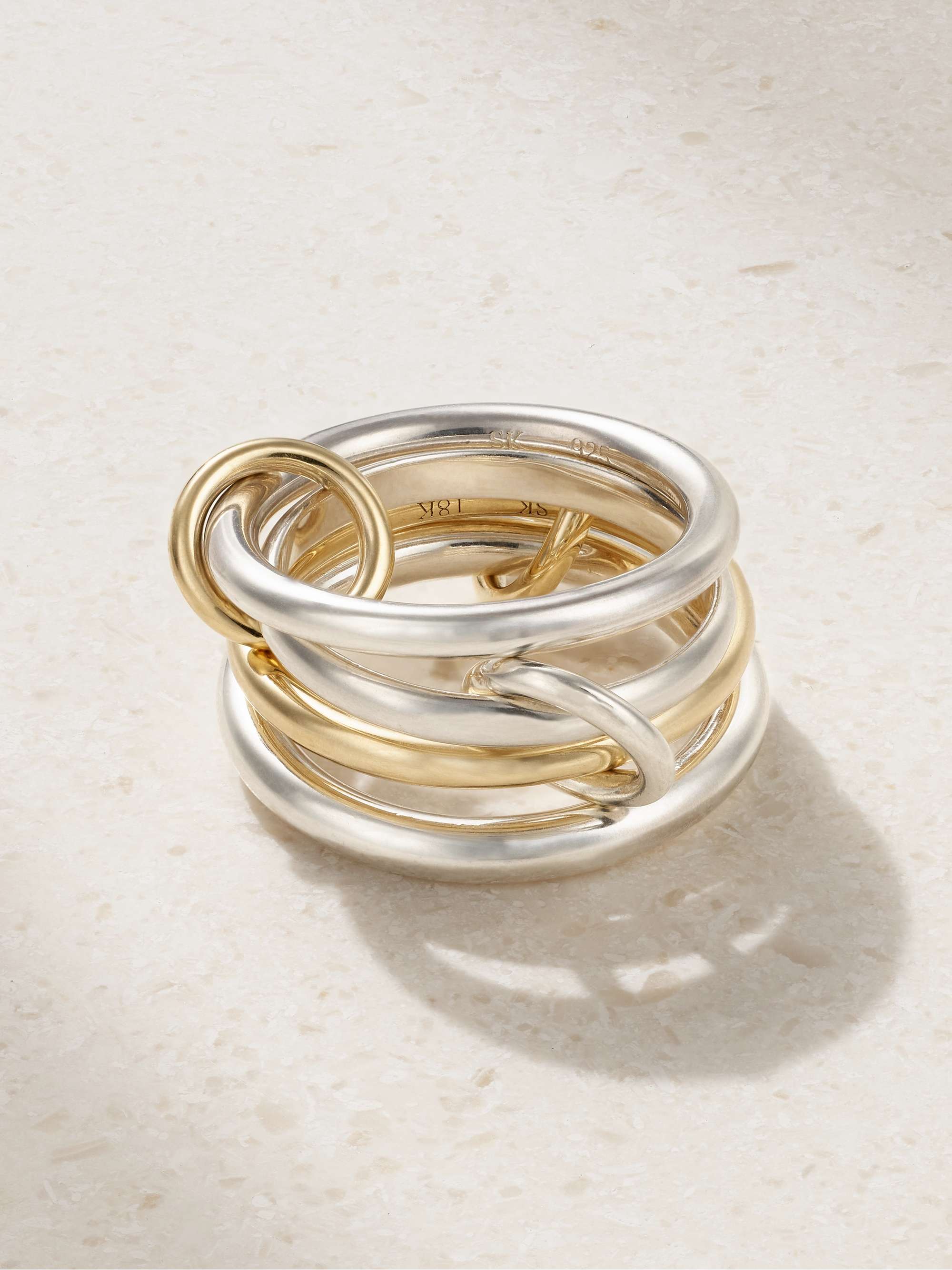 SPINELLI KILCOLLIN Cancer set of four 18-karat gold and sterling