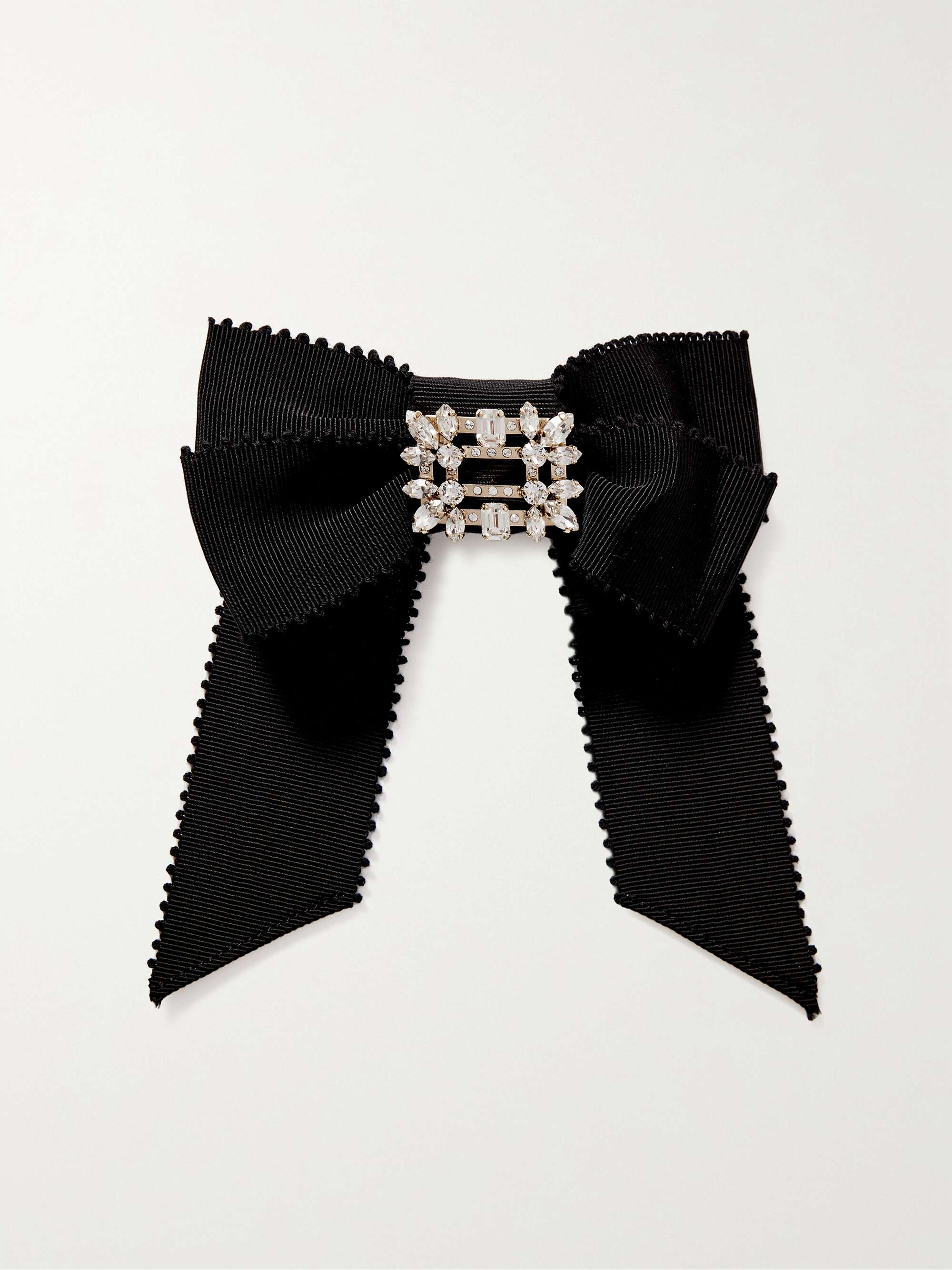 ROGER VIVIER Broche Vivier crystal-embellished grosgrain hair clip
