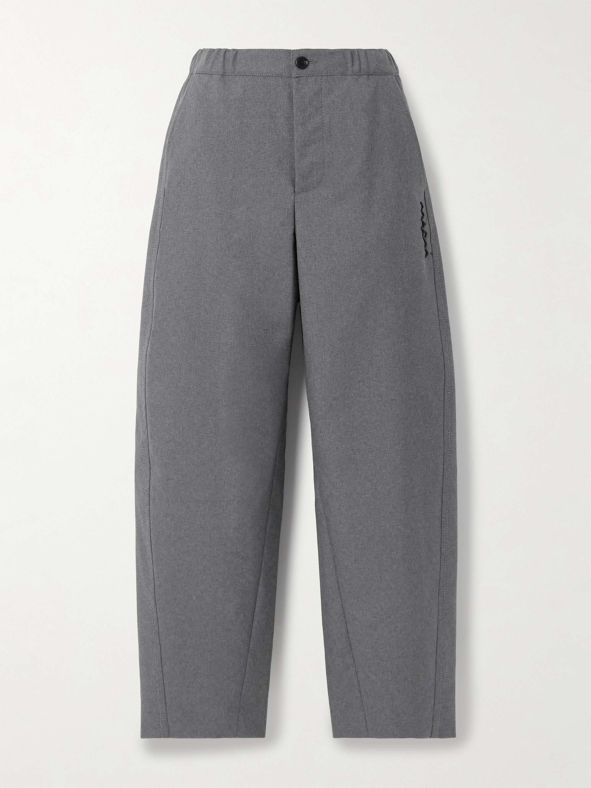 MARNI Cropped embroidered wool straight-leg pants | NET-A-PORTER