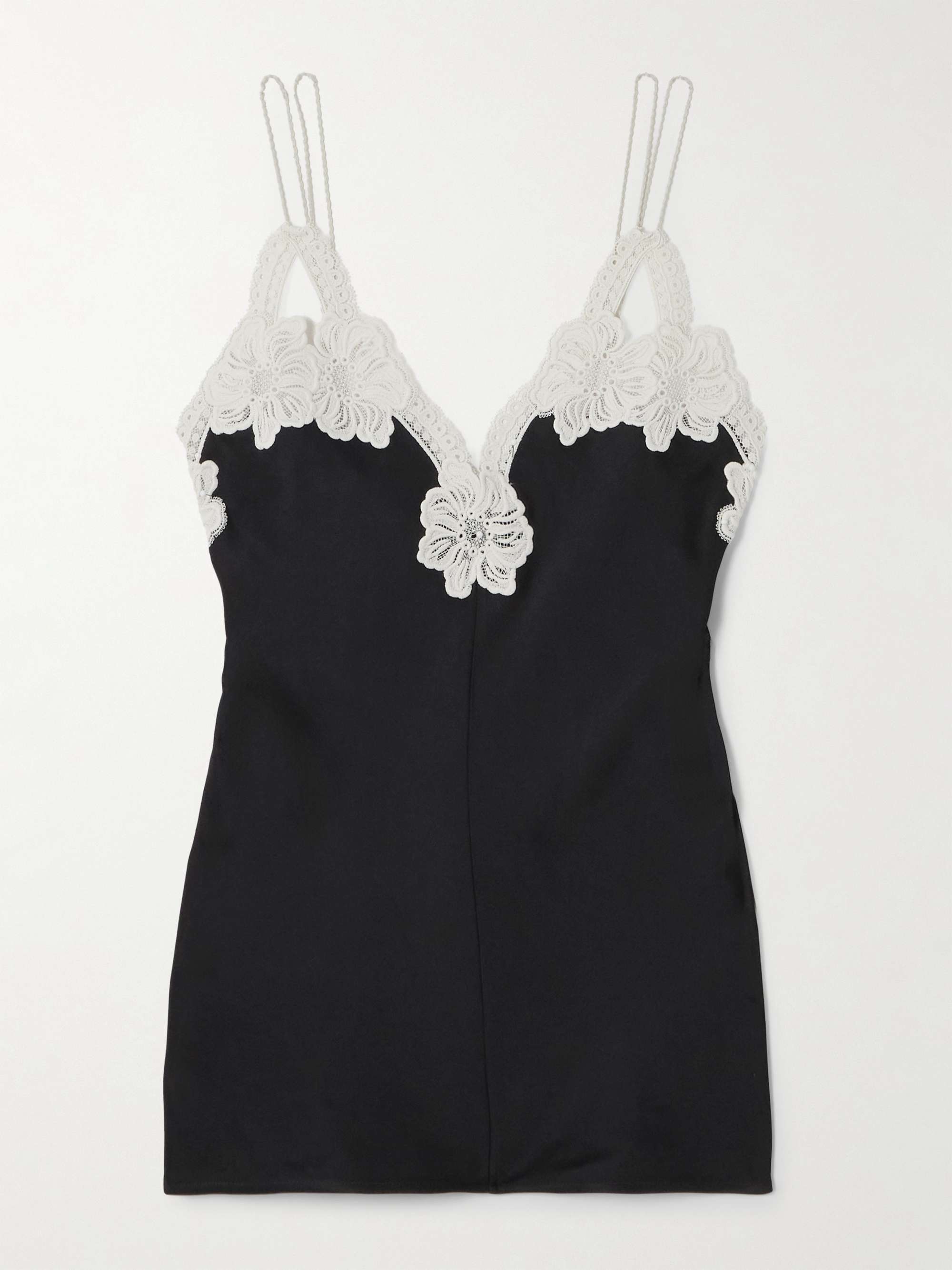 JIL SANDER Guipure lace-trimmed satin camisole | NET-A-PORTER