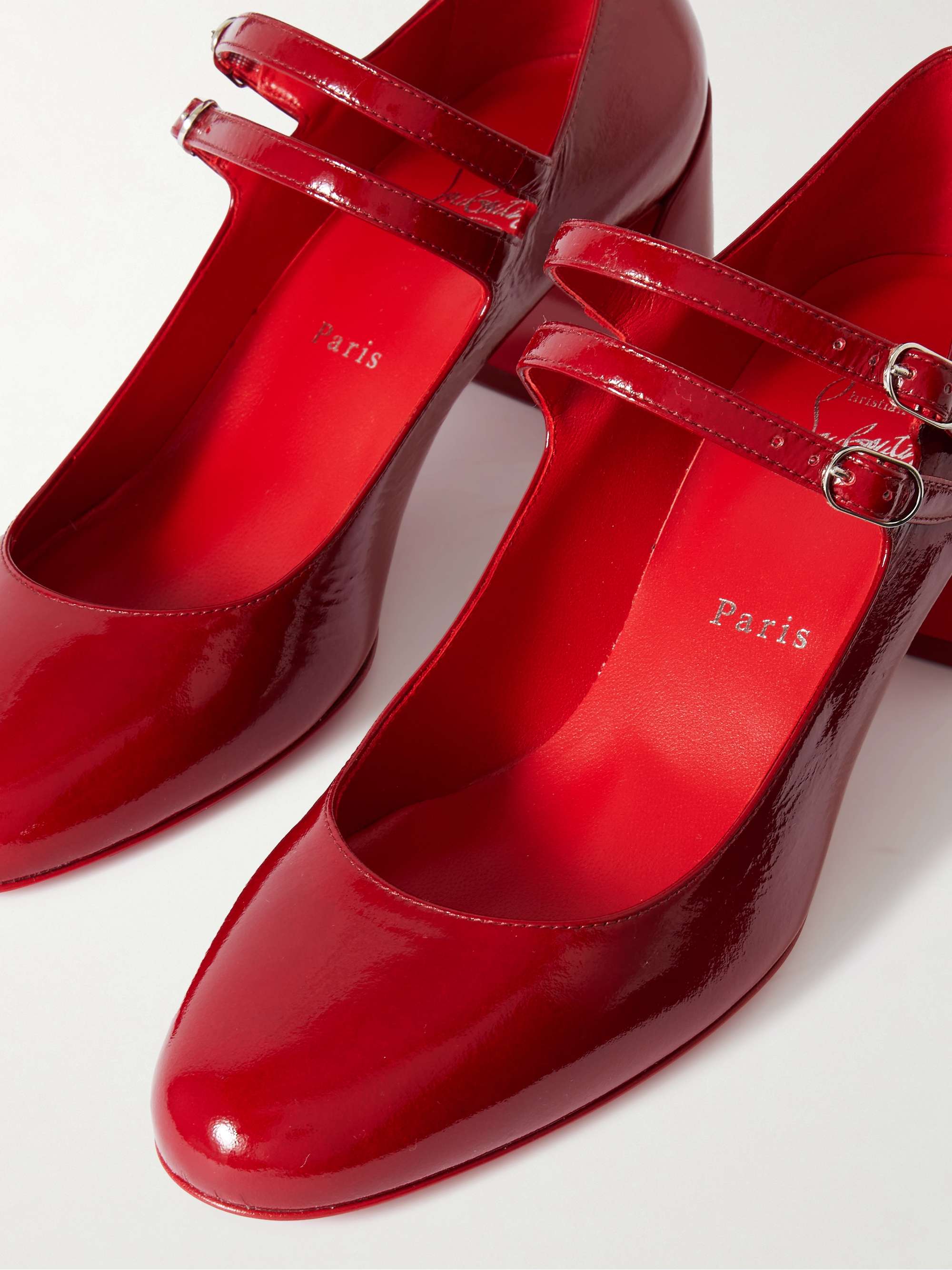 CHRISTIAN LOUBOUTIN Miss Jane 55 patent-leather pumps | NET-A-PORTER