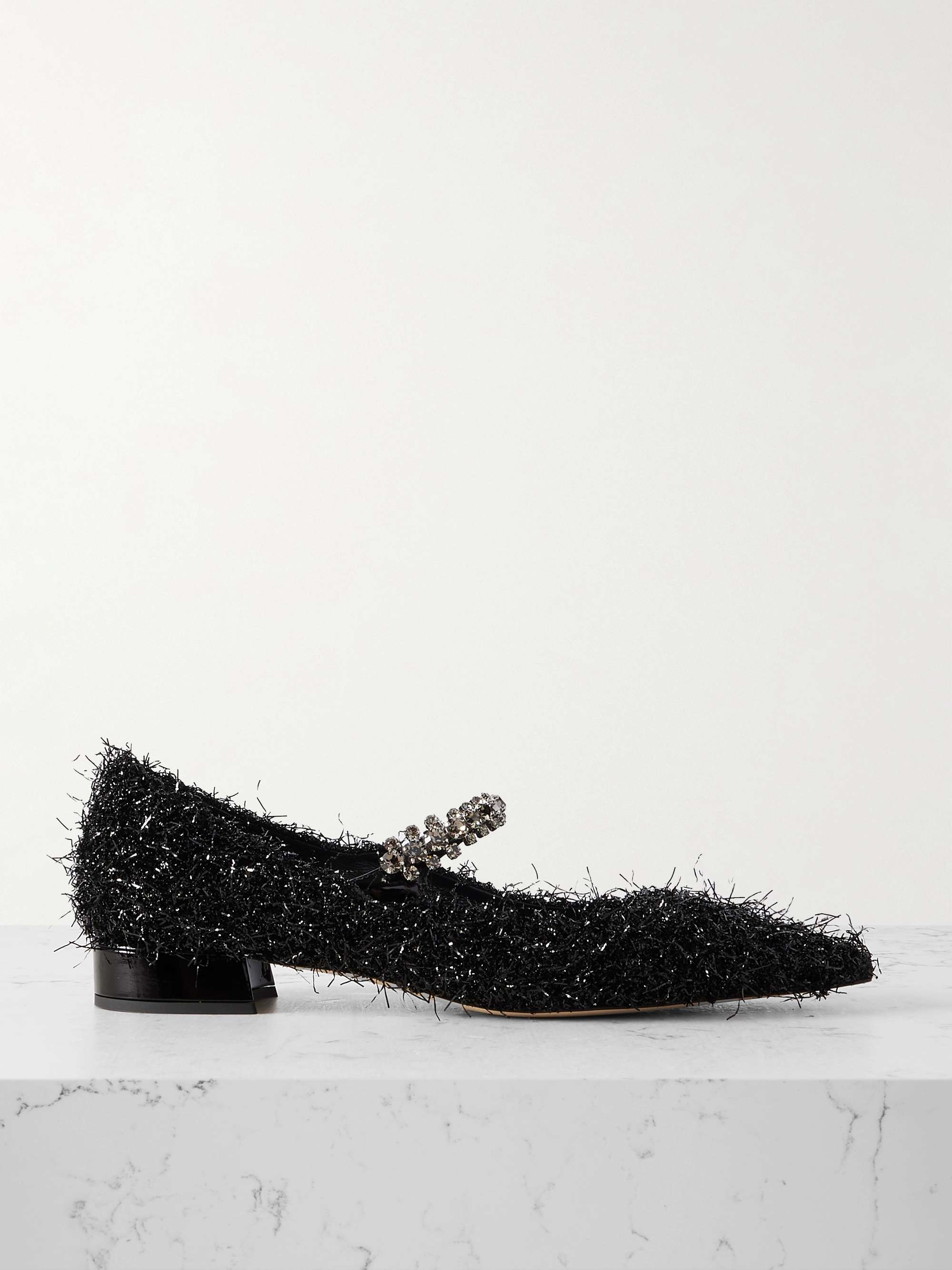 JIMMY CHOO Bing 25 crystal-embellished tinsel pumps | NET-A-PORTER
