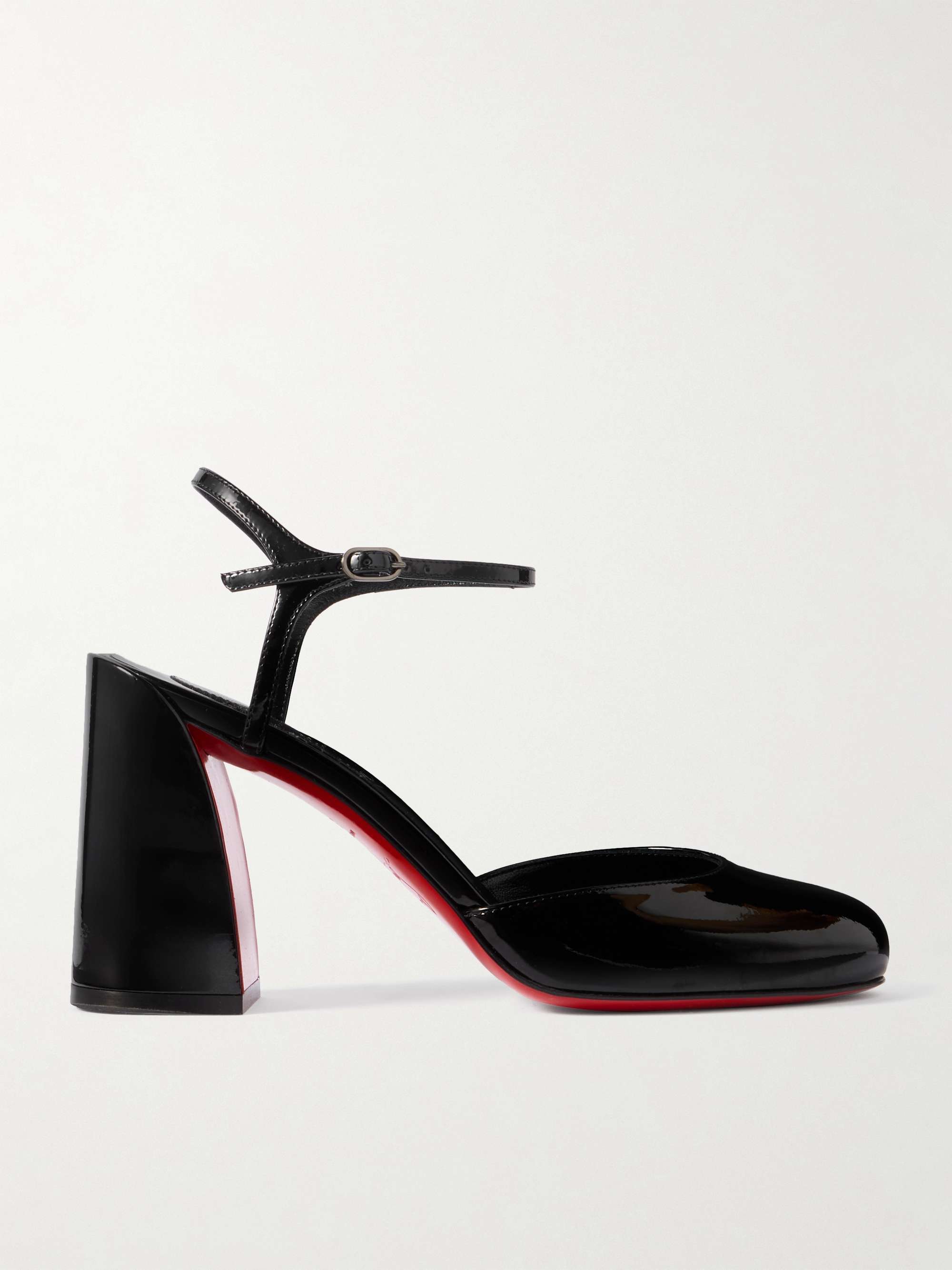 CHRISTIAN LOUBOUTIN Jane 85 patent-leather pumps | NET-A-PORTER
