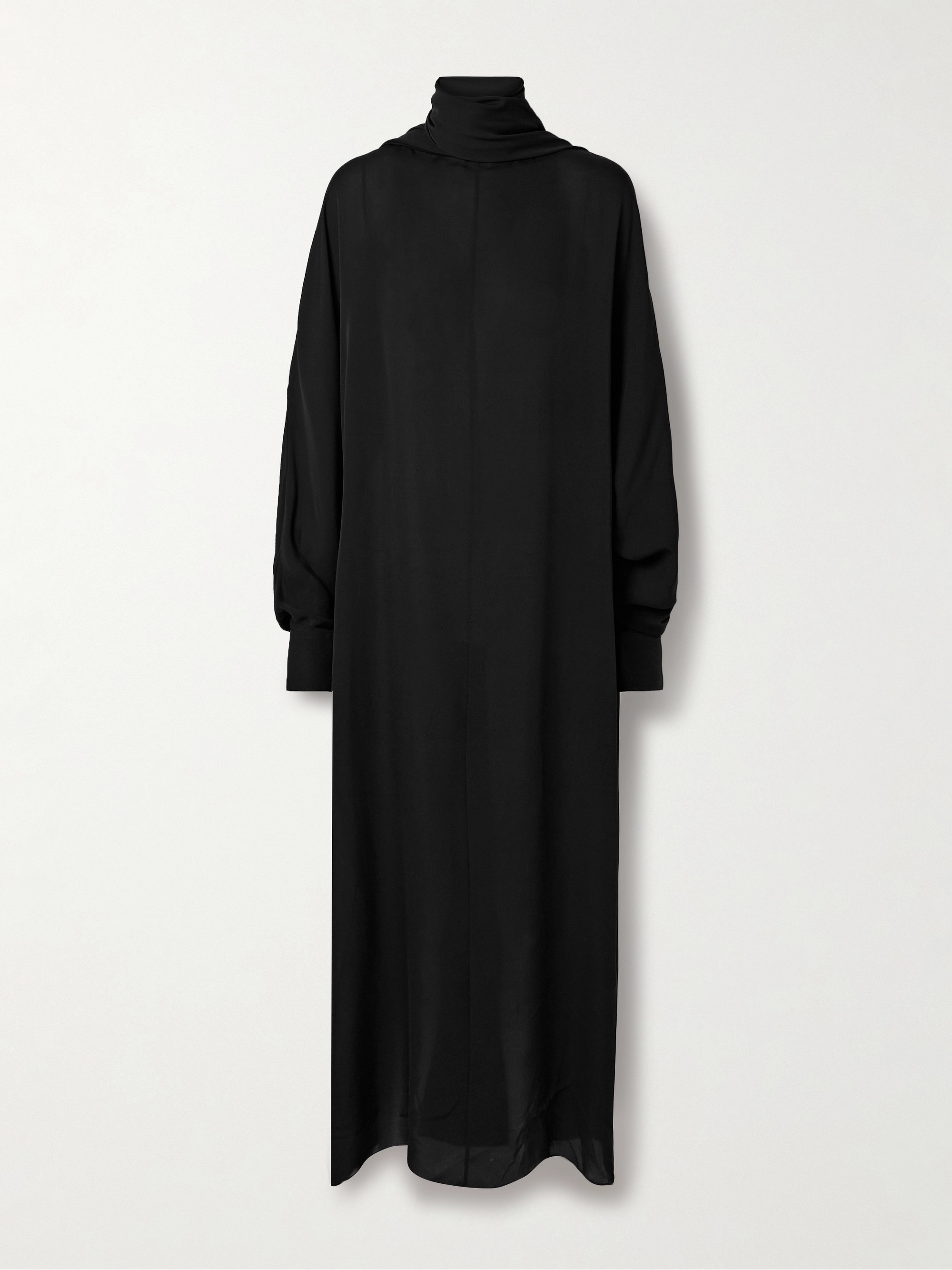 KHAITE - Lexi open-back tie-neck silk-chiffon turtleneck maxi