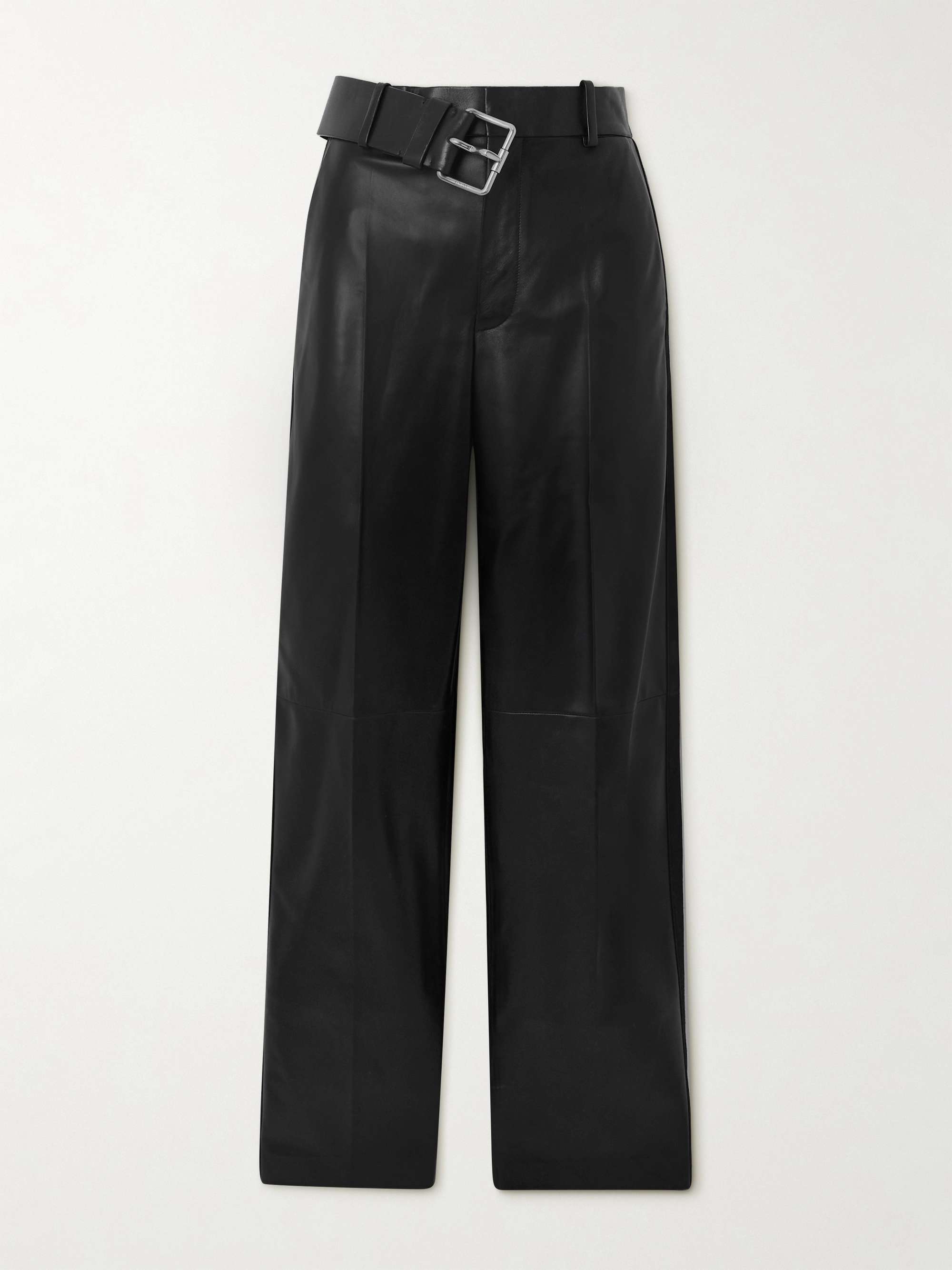LOEWE Belted leather straight-leg pants | NET-A-PORTER