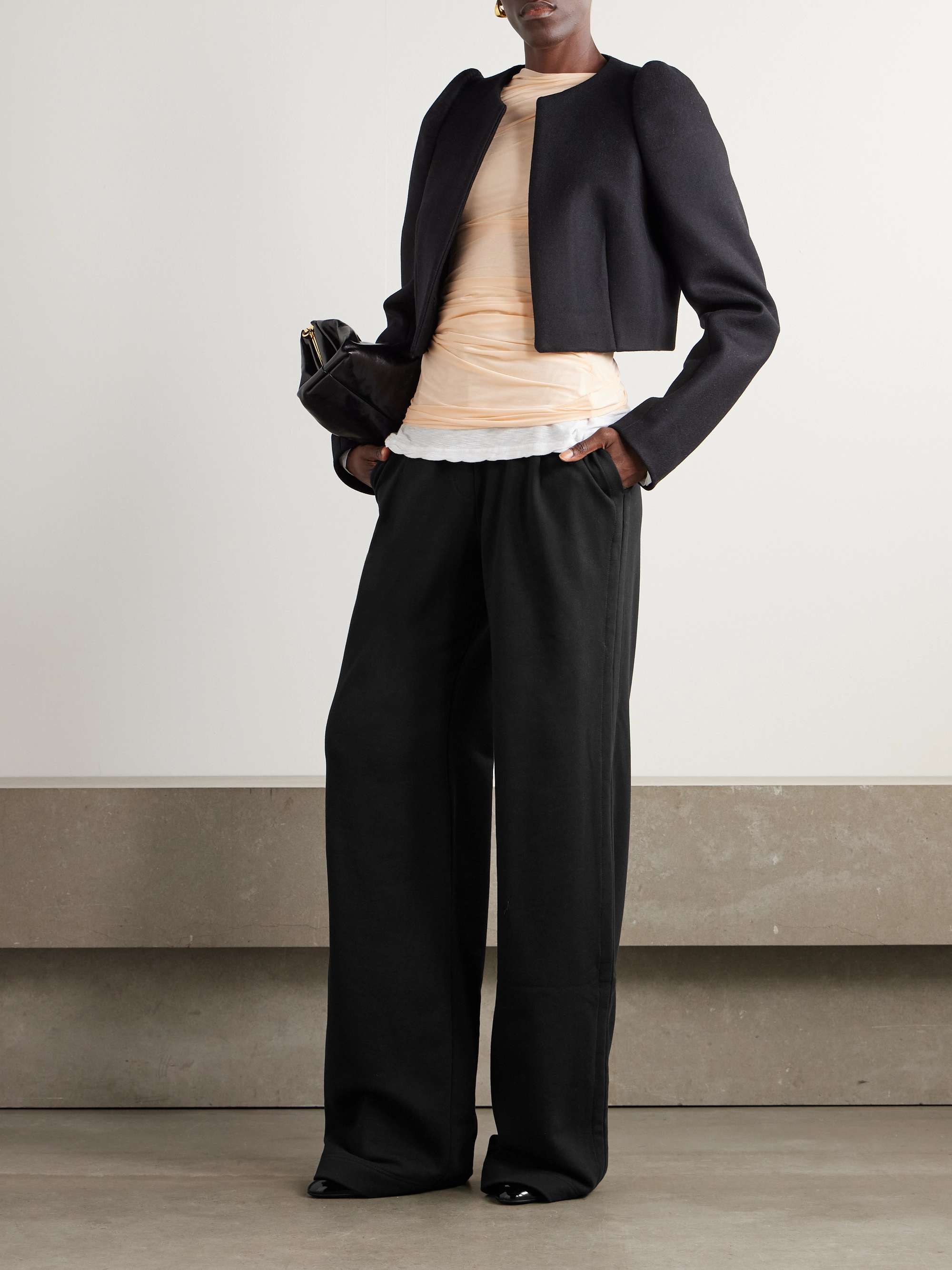 DRIES VAN NOTEN Pleated cotton-jersey wide-leg pants | NET-A-PORTER