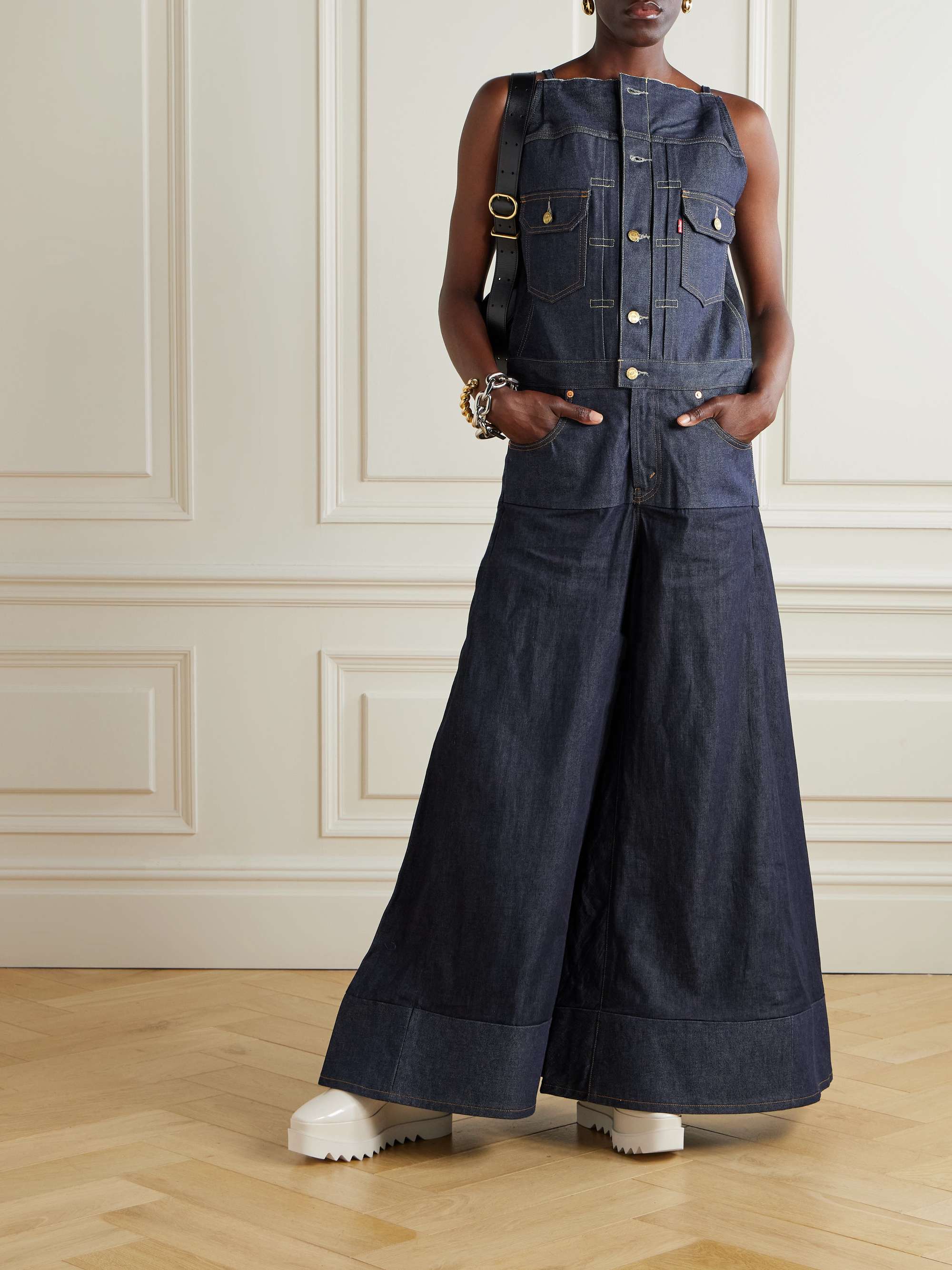 SACAI + Levi's paneled denim jumpsuit | NET-A-PORTER